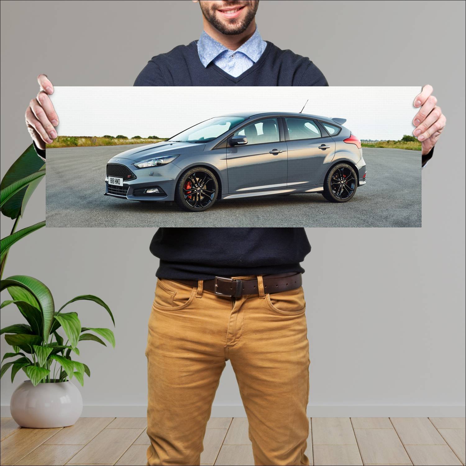 Cuadro grande 30x80cm 2014 ford focus st auto 90 Ford