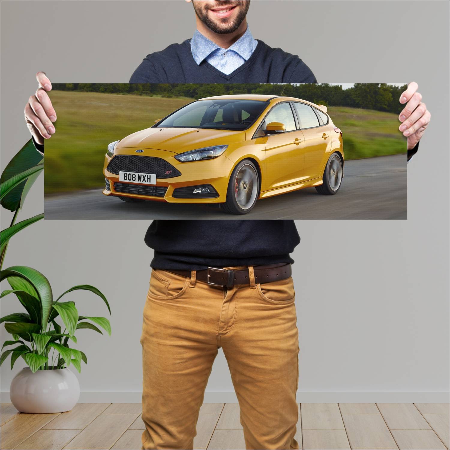 Cuadro grande 30x80cm 2014 ford focus st auto 91 Ford