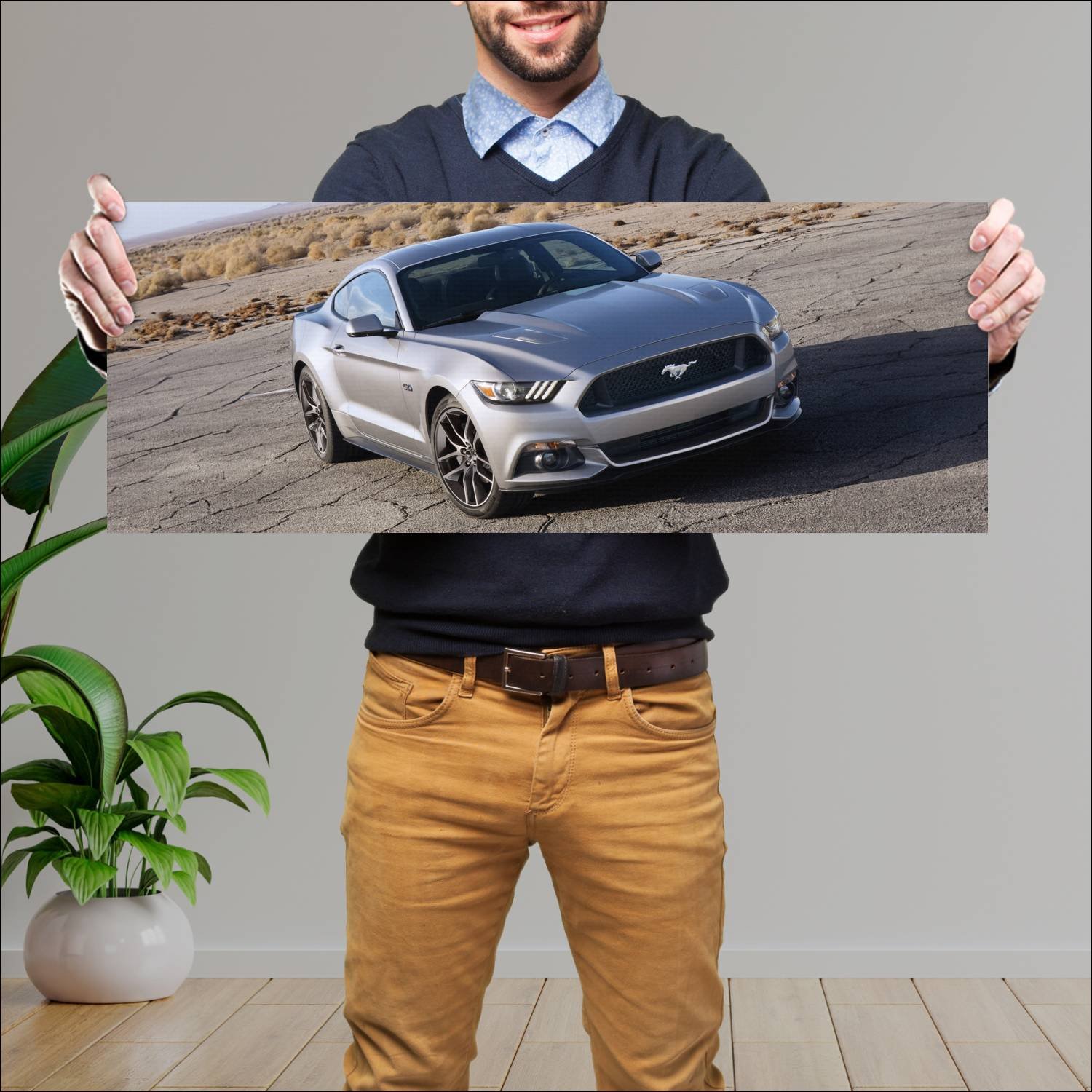 Cuadro grande 30x80cm 2015 ford mustang gt auto 132 Ford