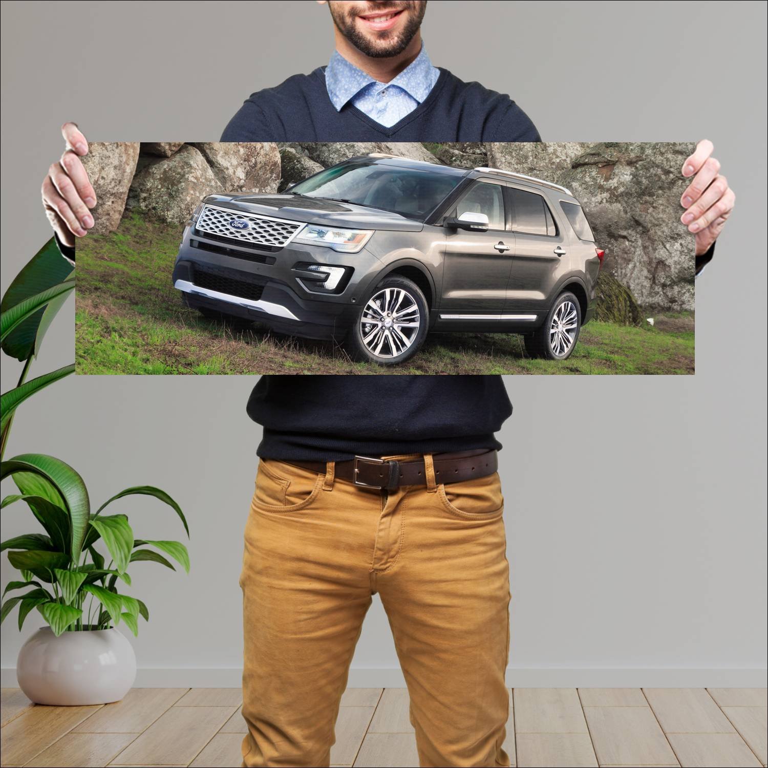 Cuadro grande 30x80cm 2016 ford explorer platinum 146 Ford