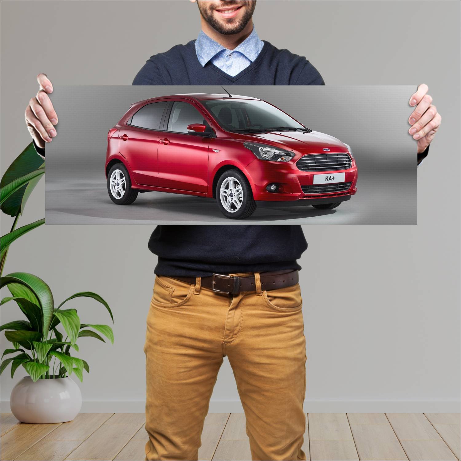 Cuadro grande 30x80cm 2016 ford ka plus auto 156 Ford