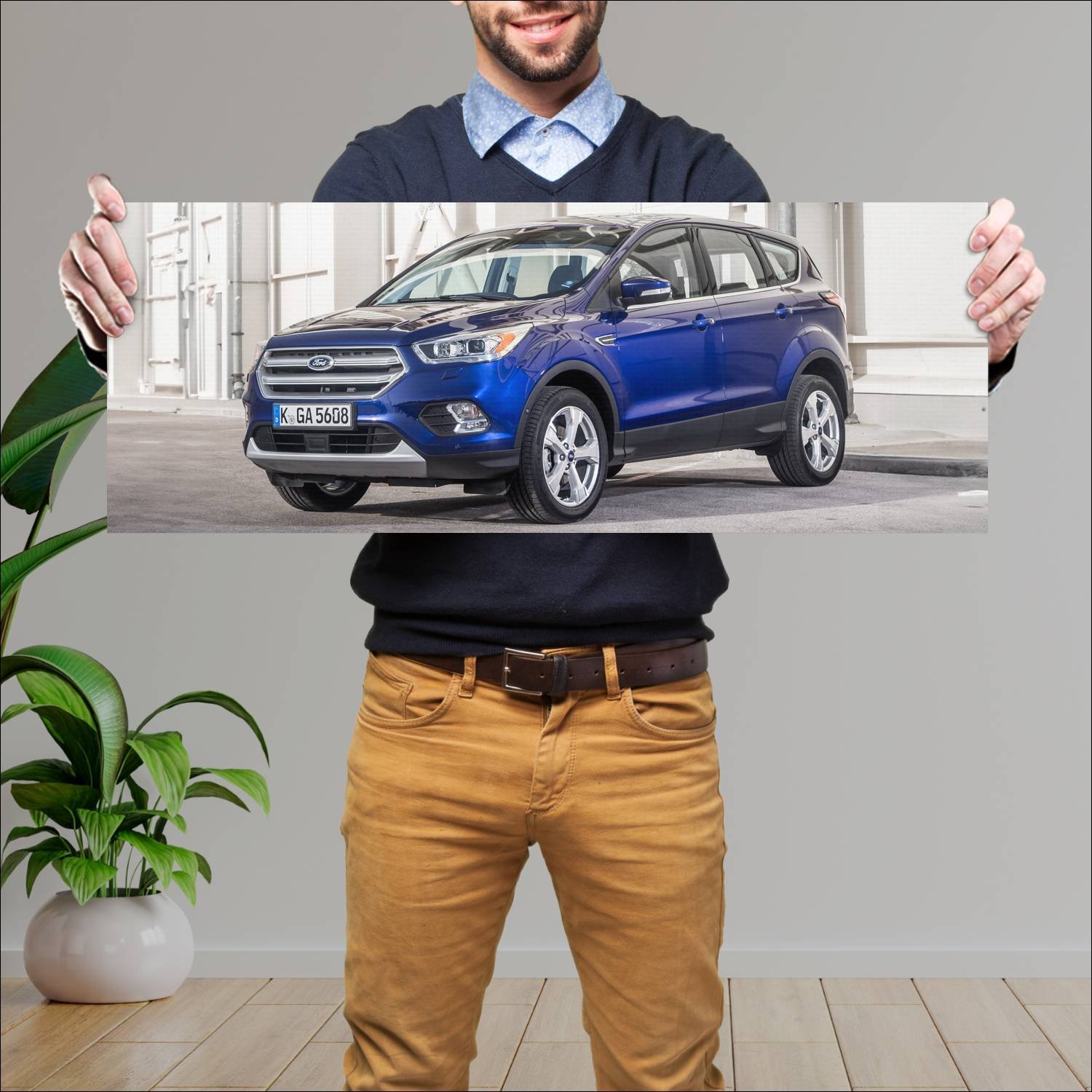 Cuadro grande 30x80cm 2016 ford kuga auto 157 Ford