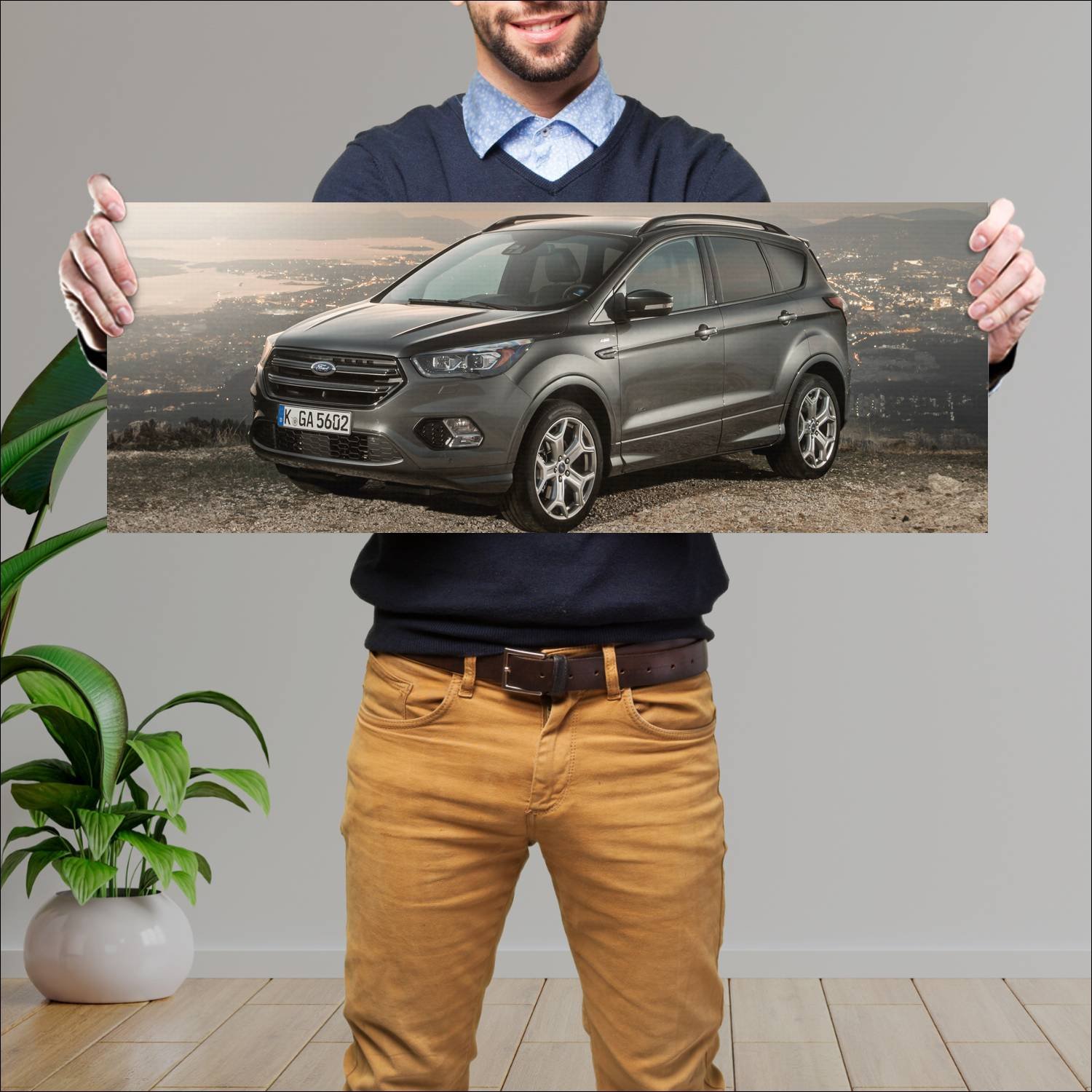 Cuadro grande 30x80cm 2016 ford kuga st line auto 158 Ford