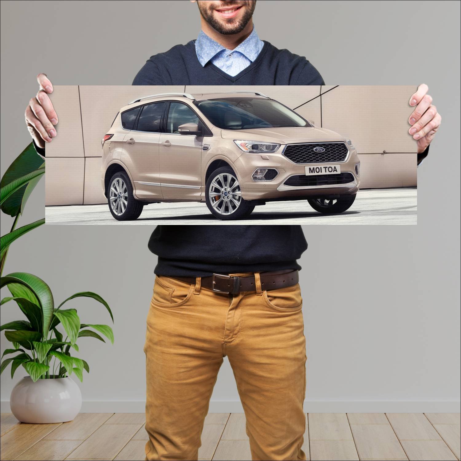 Cuadro grande 30x80cm 2016 ford vignale kuga auto 169 Ford
