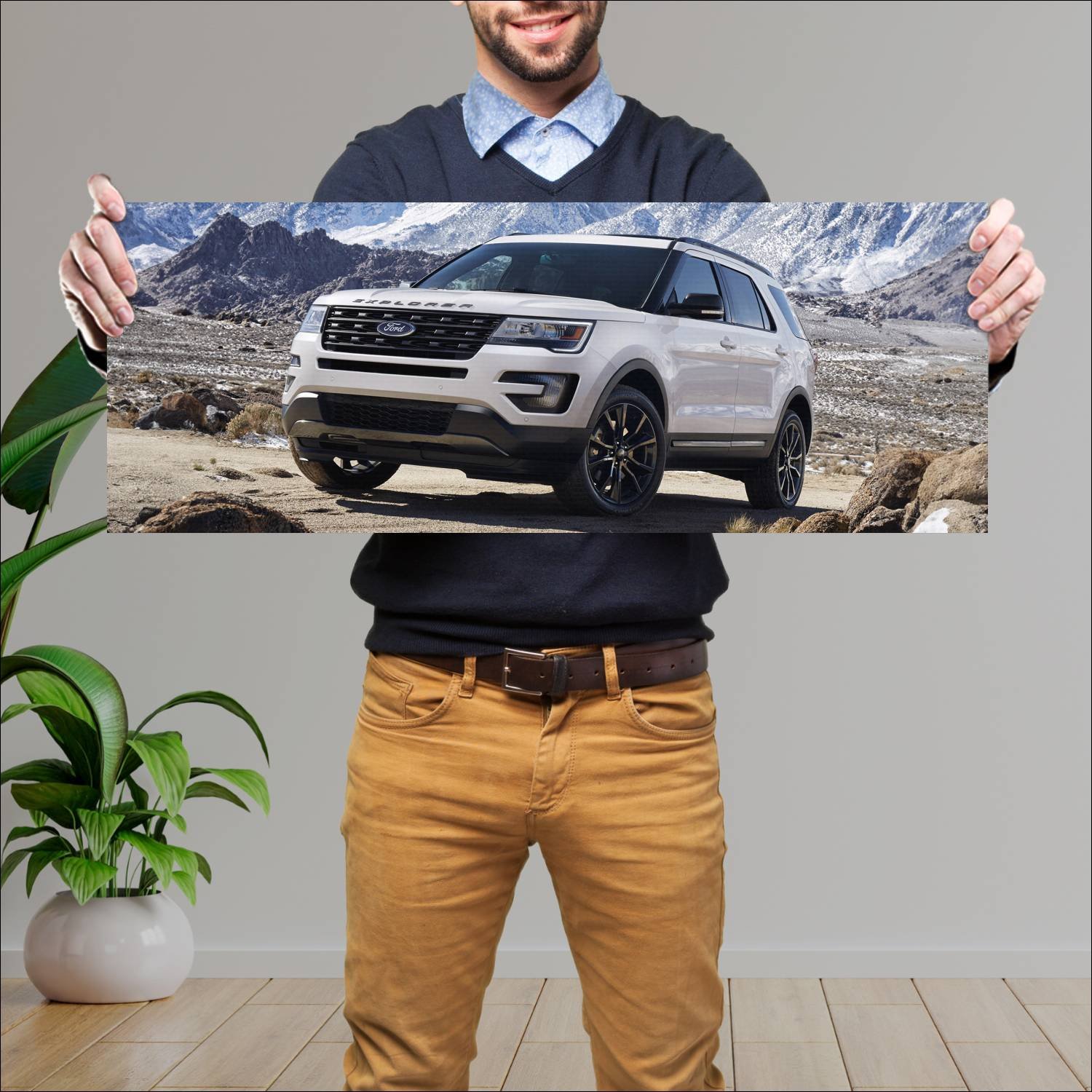 Cuadro grande 30x80cm 2017 ford explorer xlt sport 184 Ford