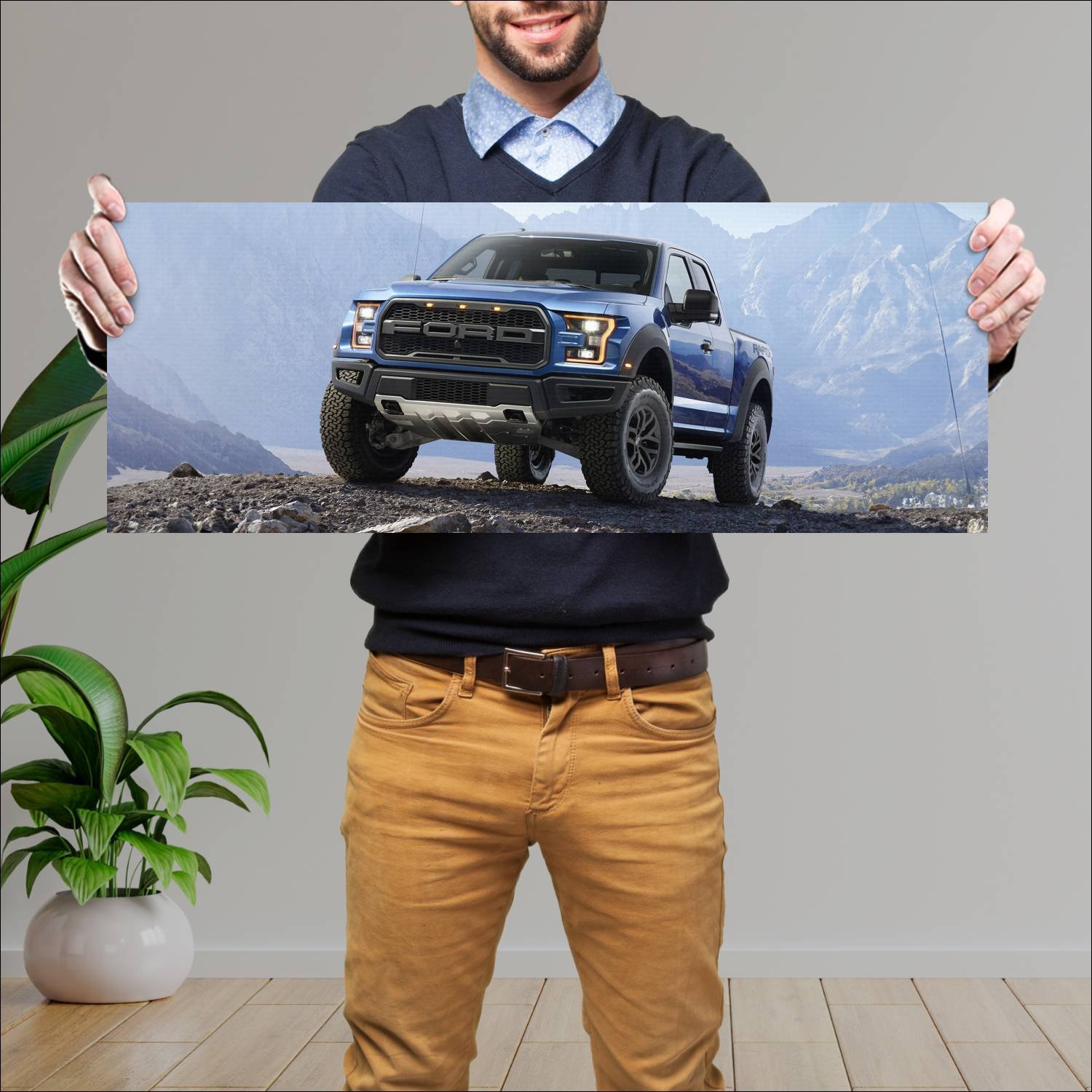 Cuadro grande 30x80cm 2017 ford f 150 raptor super 188 Ford