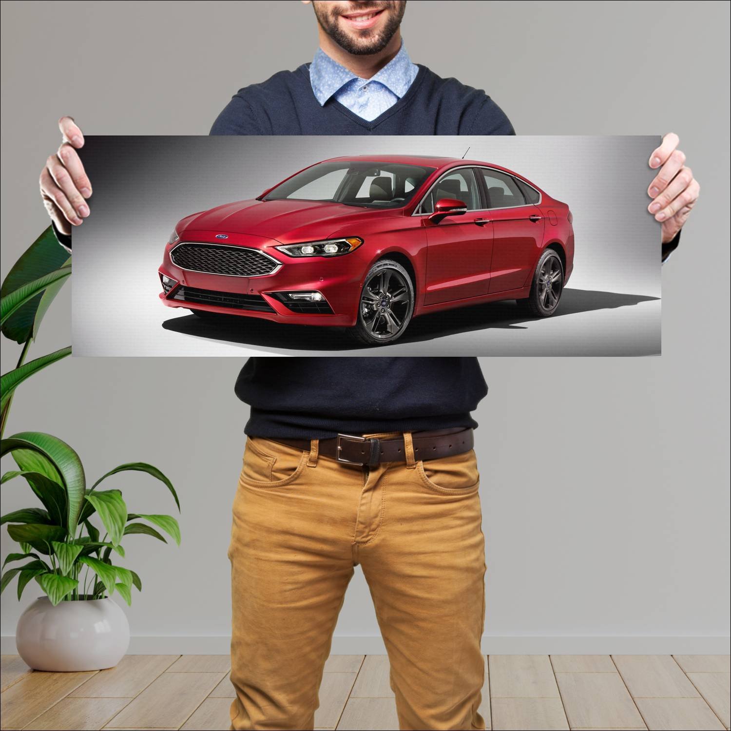 Cuadro grande 30x80cm 2017 ford fusion sport auto 206 Ford