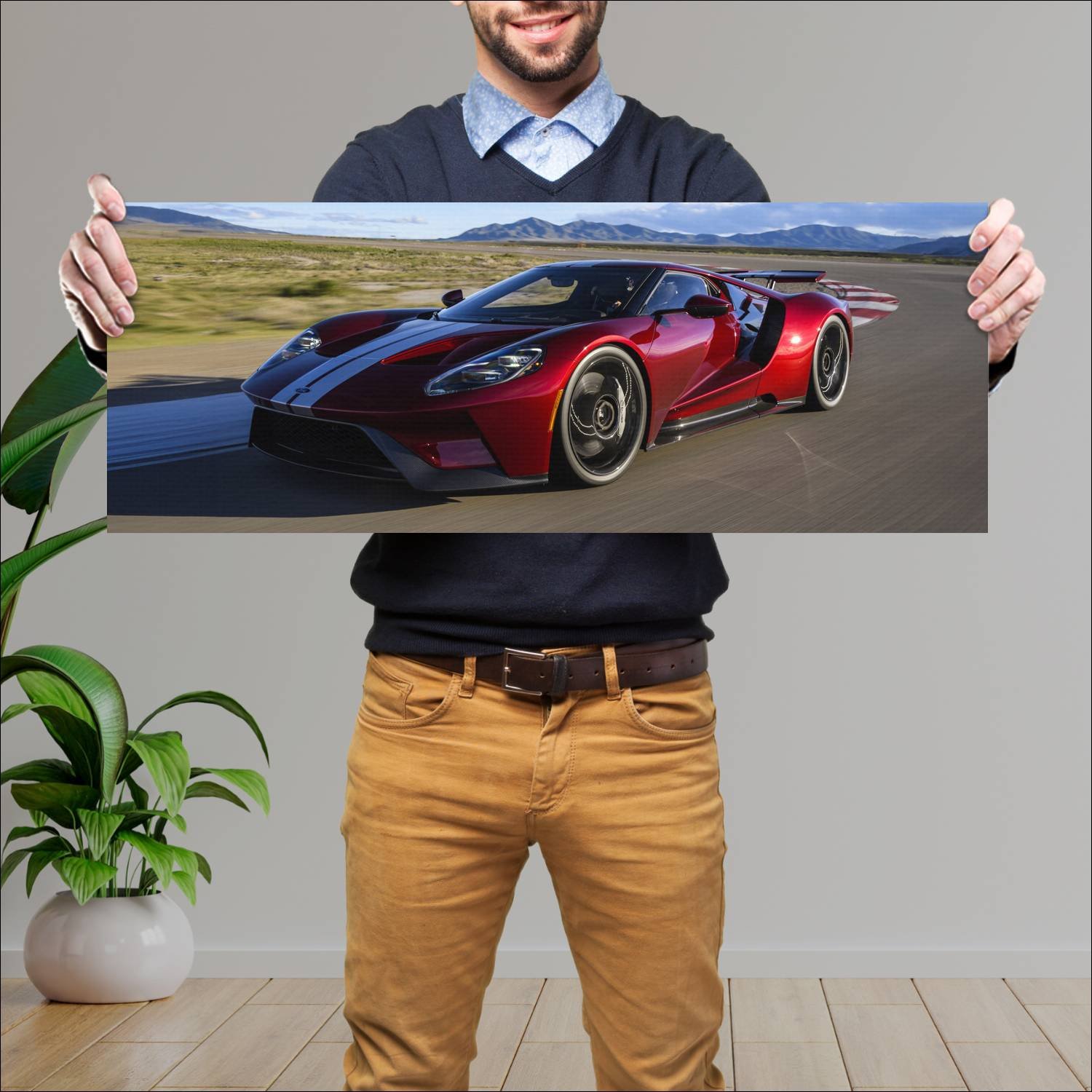 Cuadro grande 30x80cm 2017 ford gt auto 208 Ford