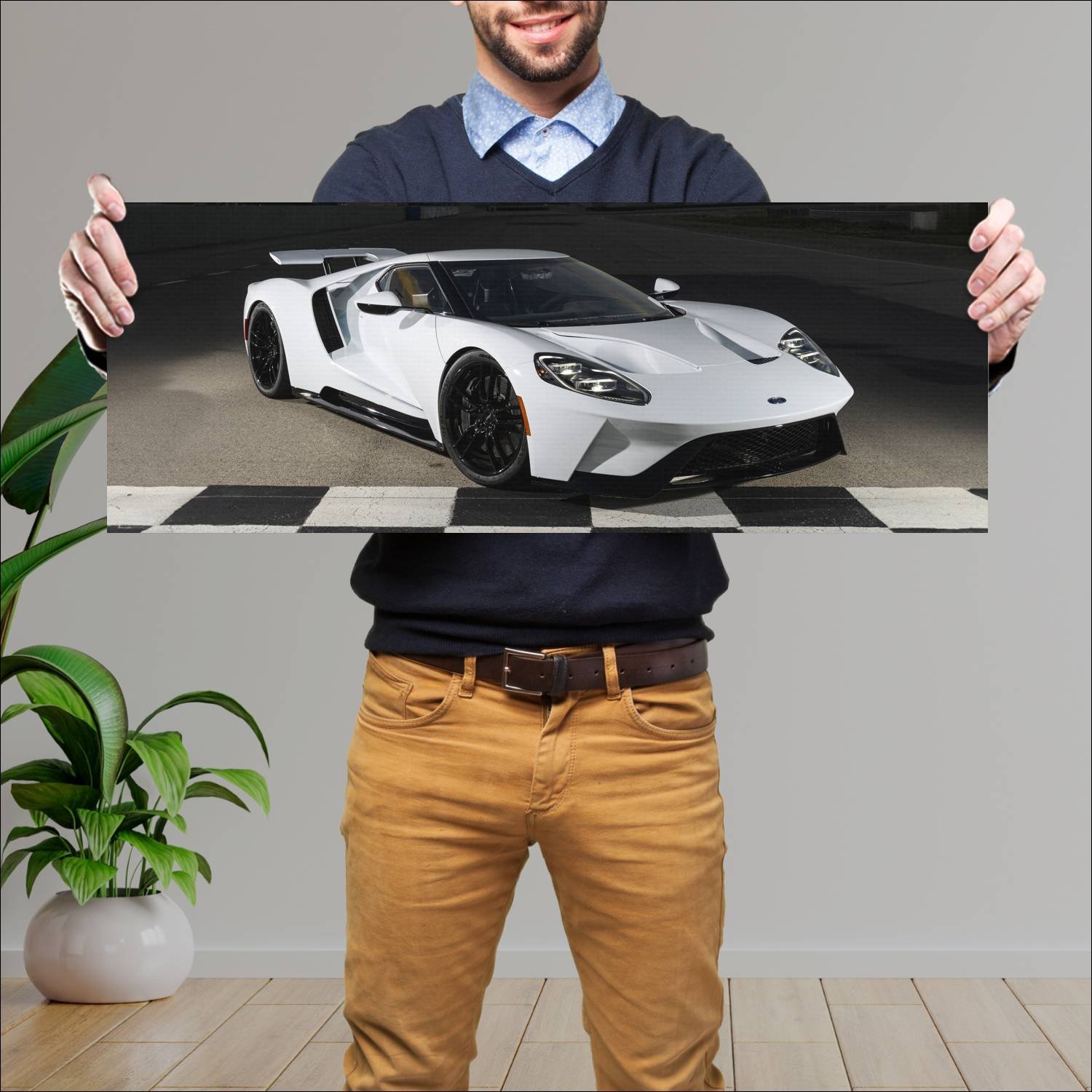 Cuadro grande 30x80cm 2017 ford gt auto 214 Ford