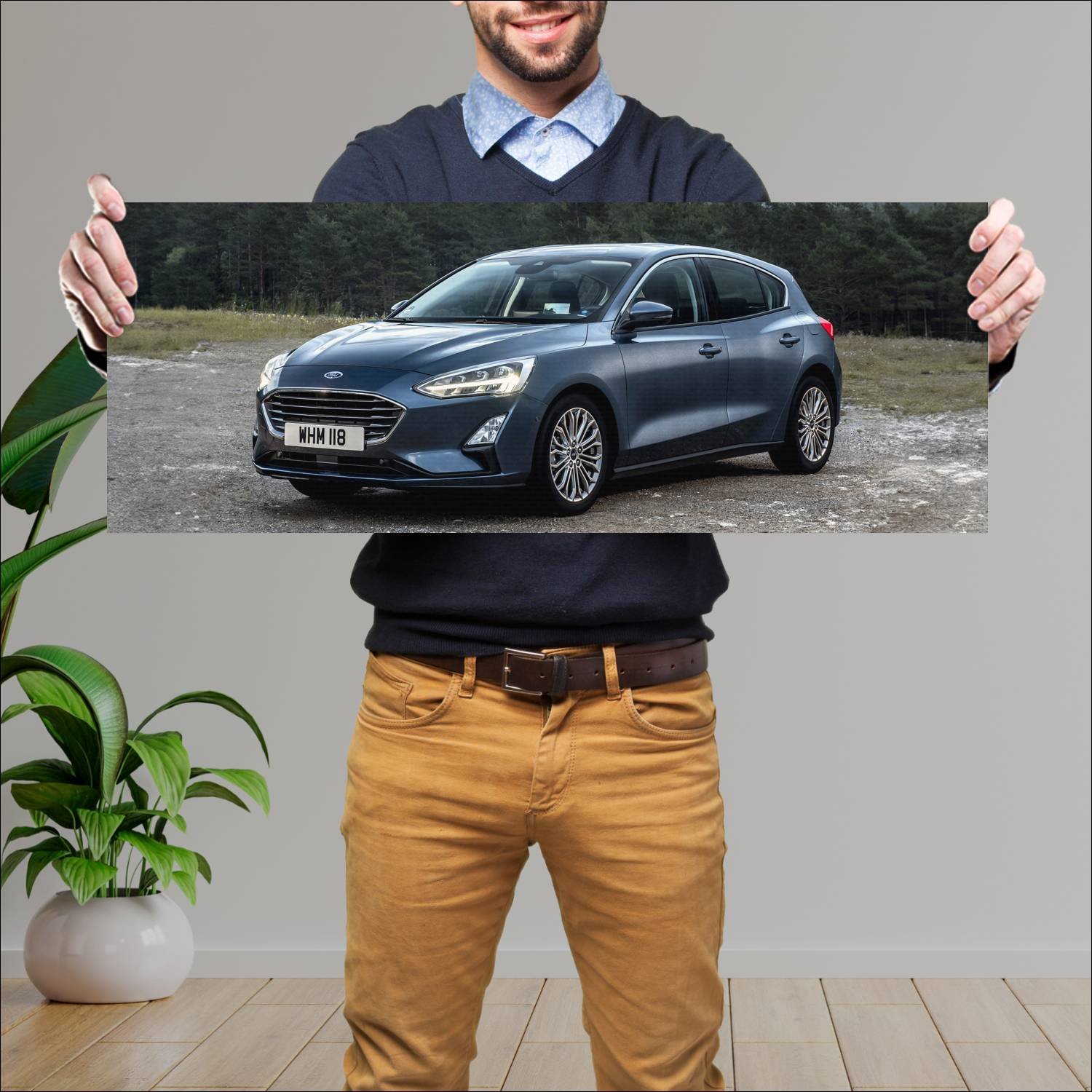 Cuadro grande 30x80cm 2018 ford focus auto 243 Ford