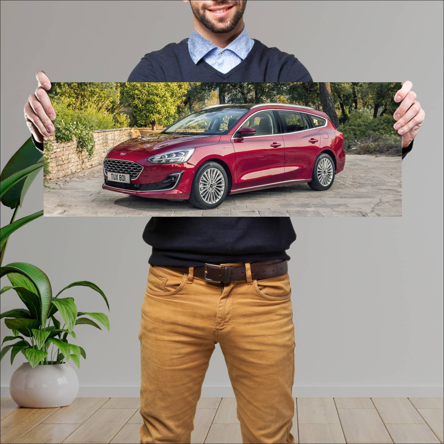 Cuadro grande 30x80cm 2018 ford focus vignale turn 250 Ford