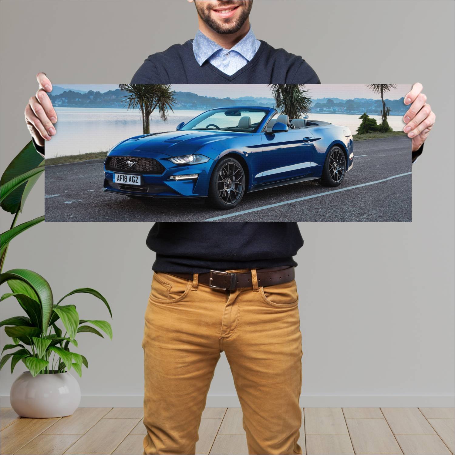 Cuadro grande 30x80cm 2018 ford mustang convertibl 257 Ford