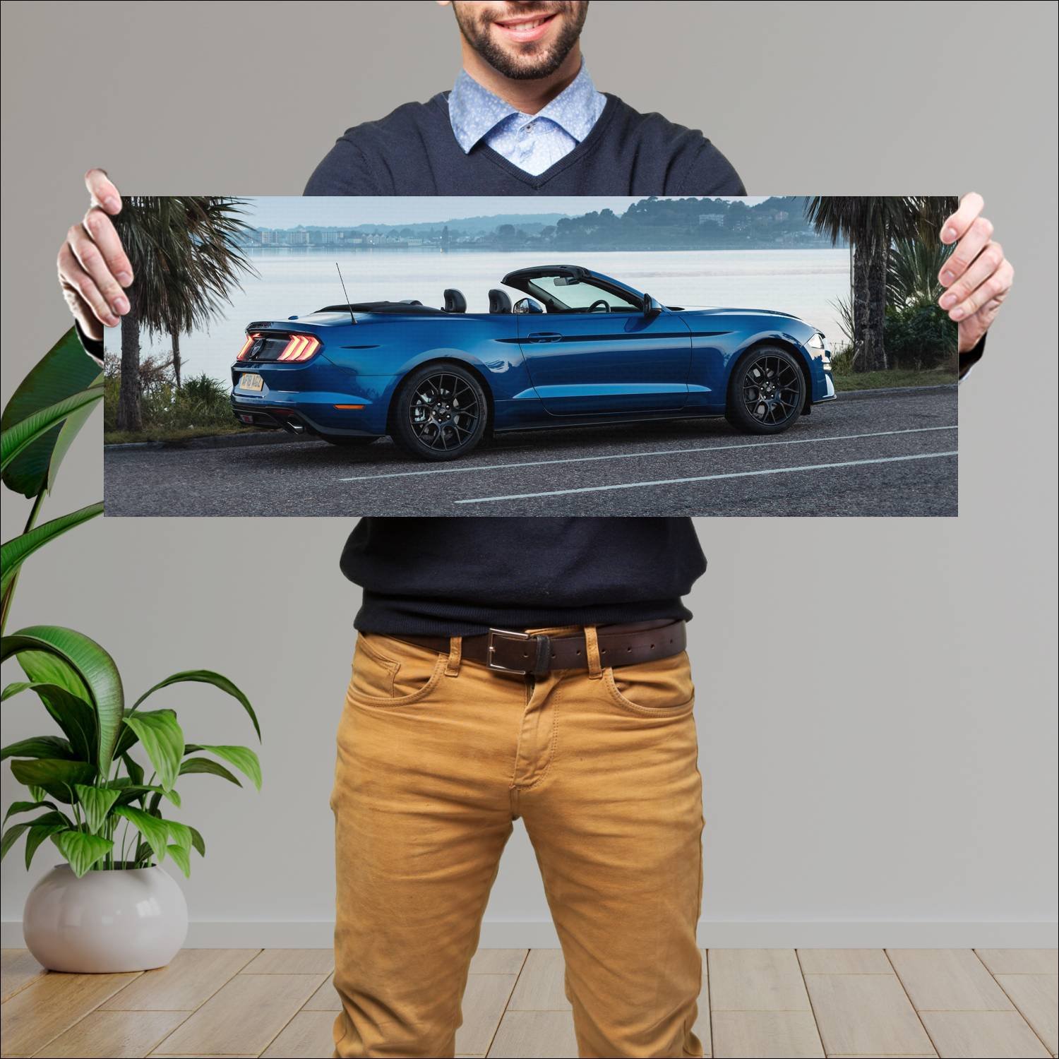 Cuadro grande 30x80cm 2018 ford mustang convertibl 258 Ford