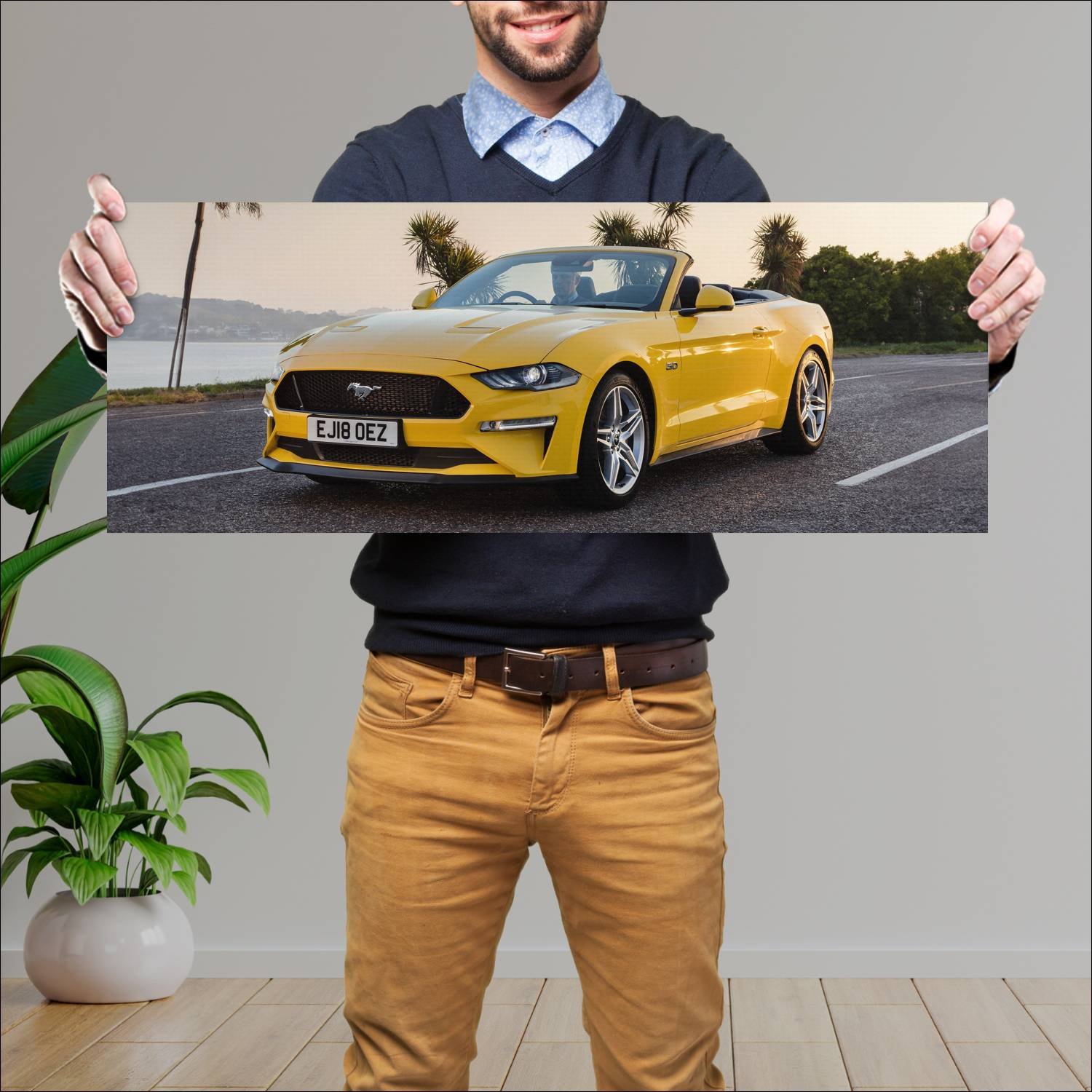 Cuadro grande 30x80cm 2018 ford mustang gt convert 264 Ford