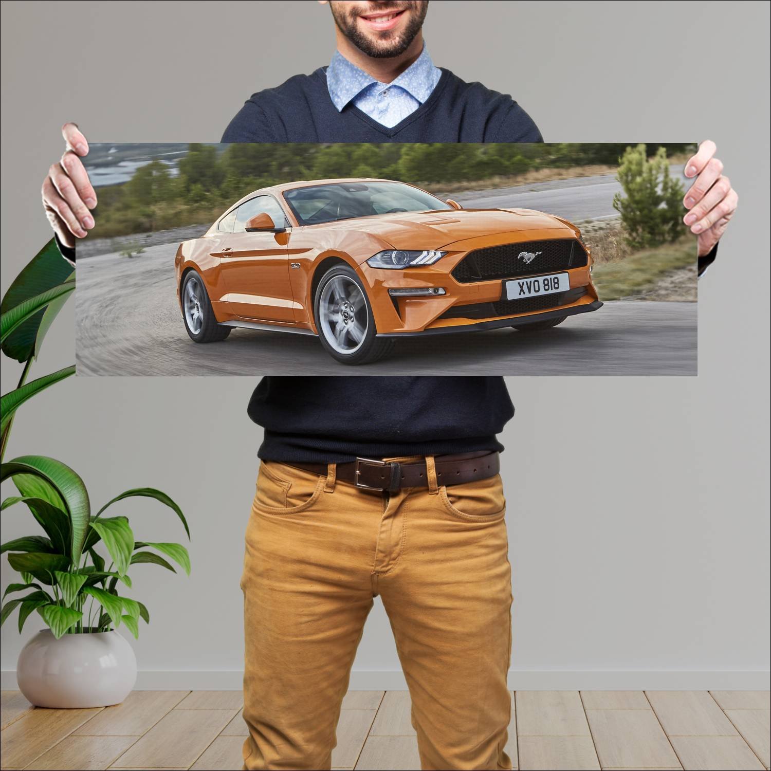 Cuadro grande 30x80cm 2018 ford mustang gt eu Ford