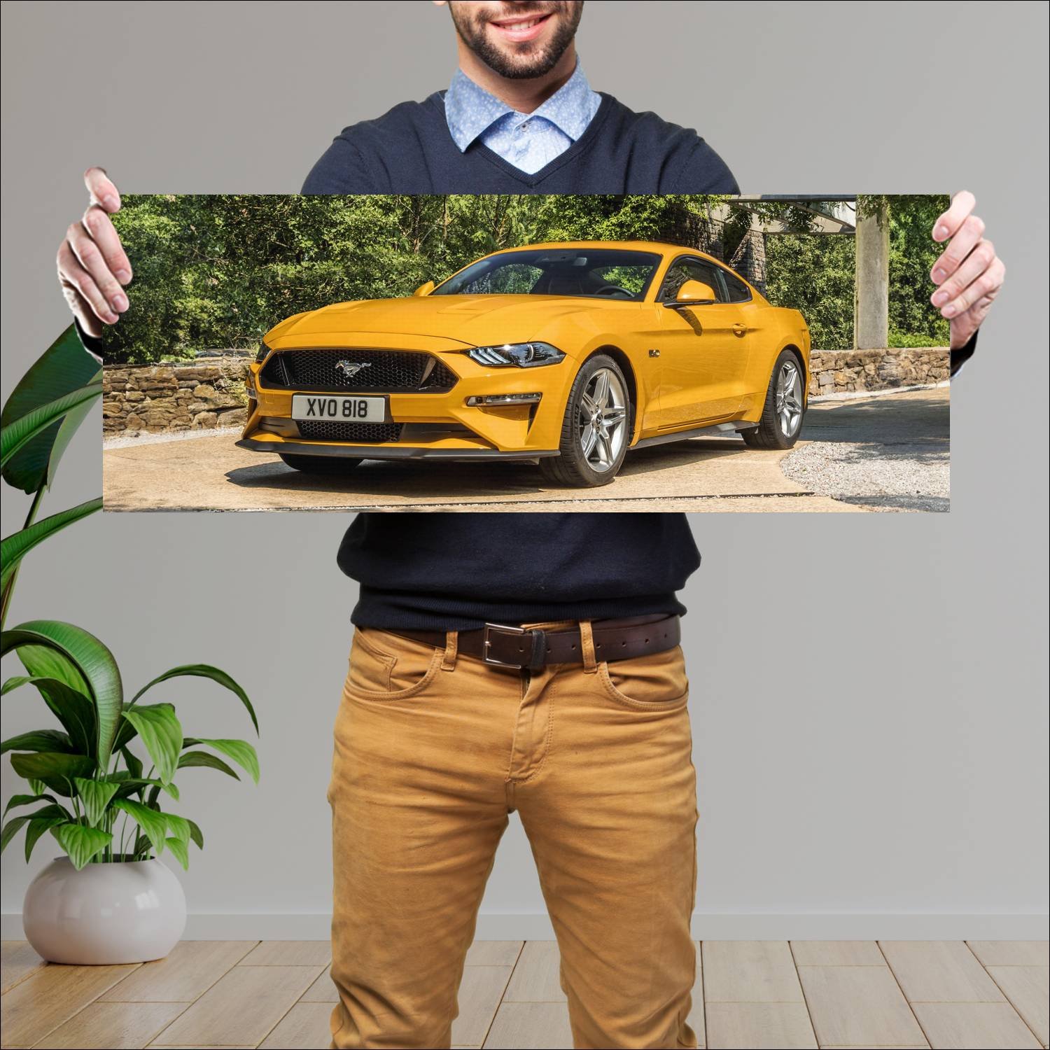 Cuadro grande 30x80cm 2018 ford mustang gt eu Ford