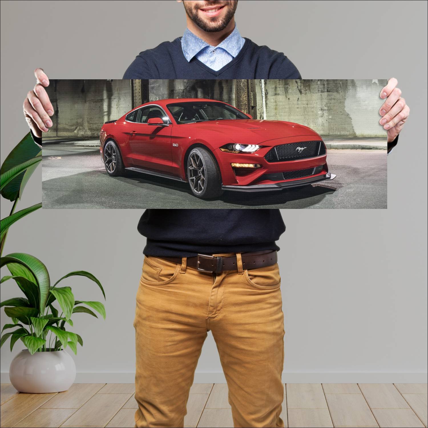 Cuadro grande 30x80cm 2018 ford mustang gt perform 267 Ford