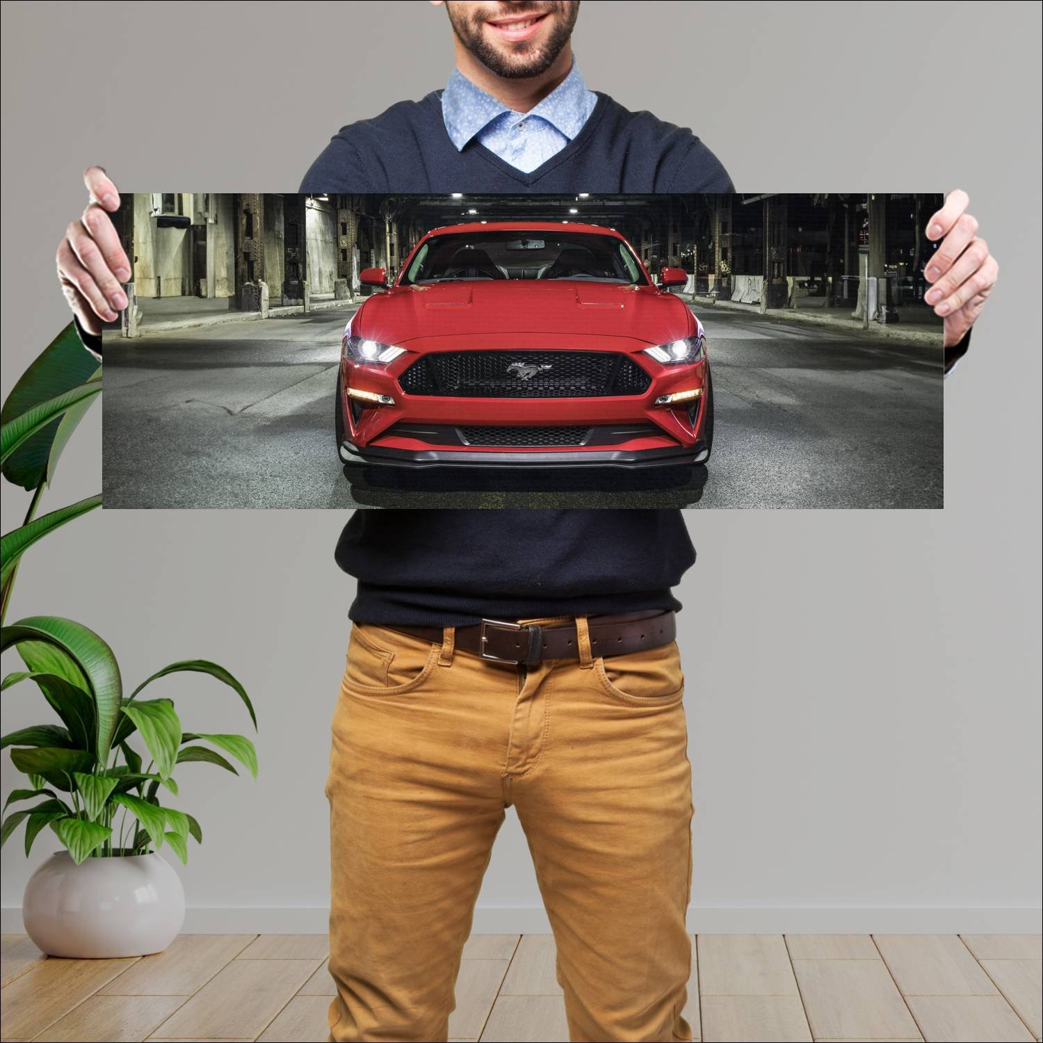 Cuadro grande 30x80cm 2018 ford mustang gt perform 268 Ford