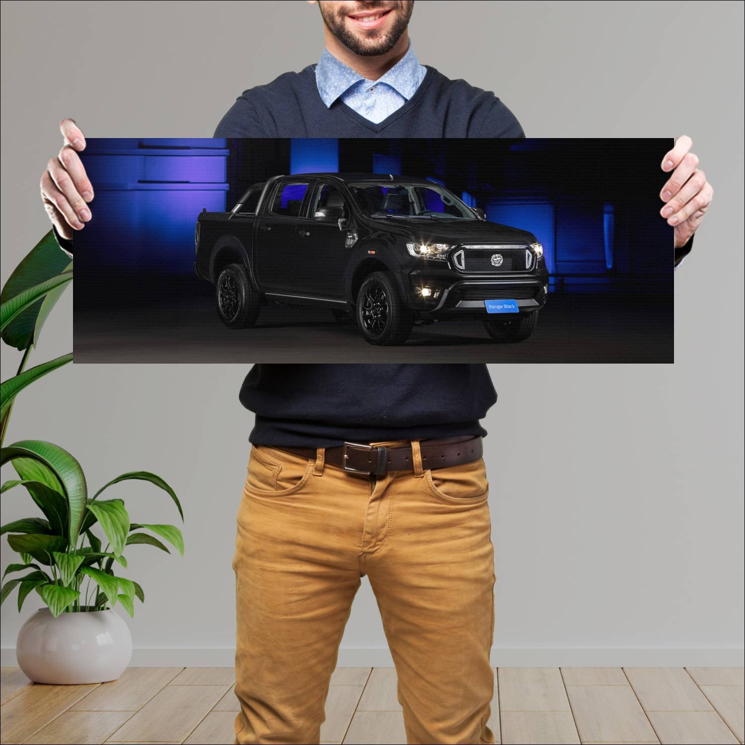 Cuadro grande 30x80cm 2018 ford ranger black conce 272 Ford