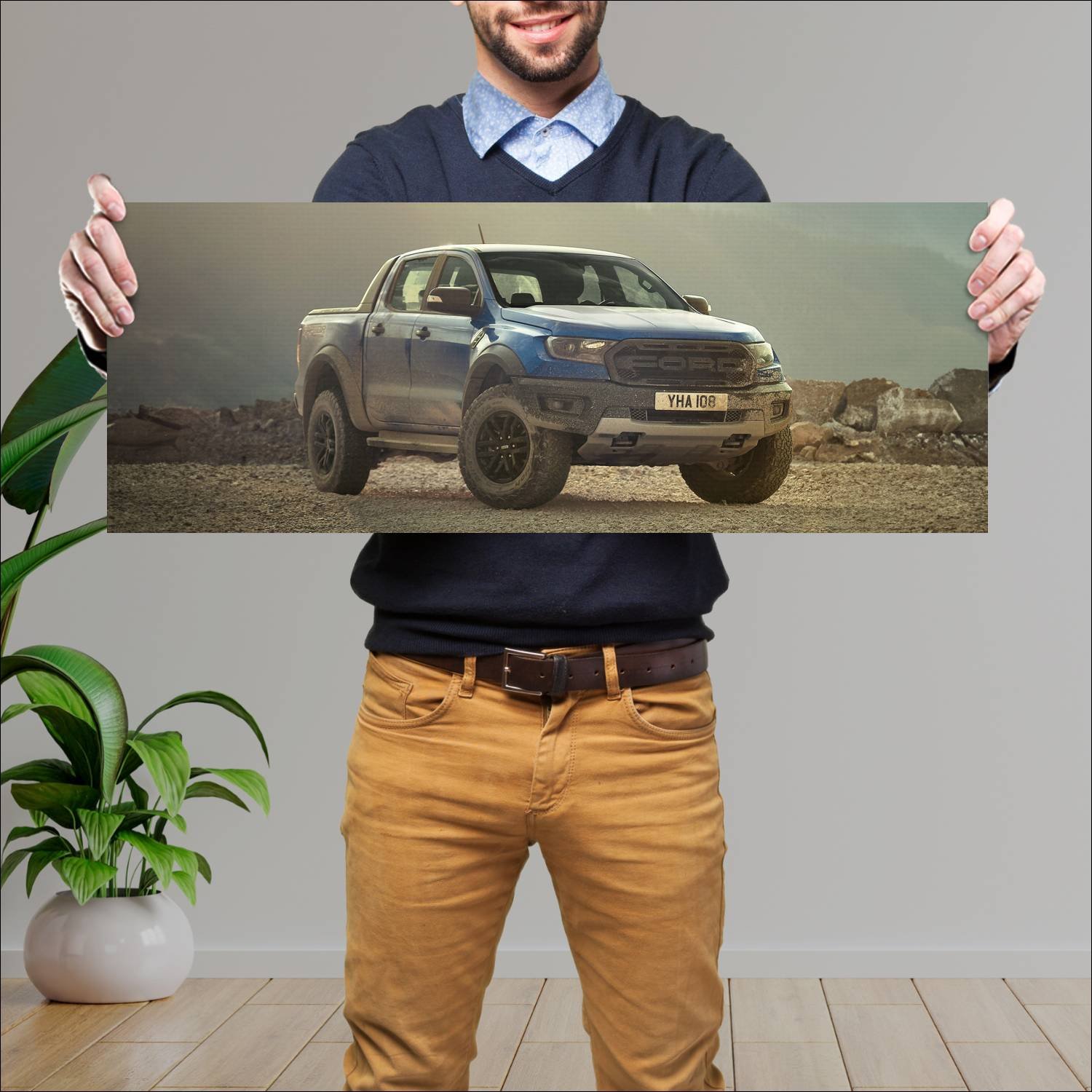 Cuadro grande 30x80cm 2018 ford ranger raptor doub 273 Ford