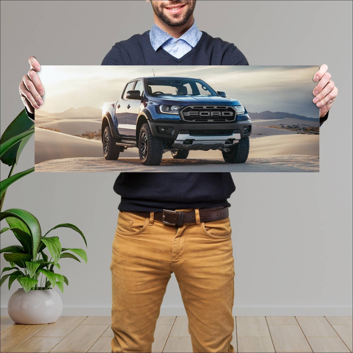 Cuadro grande 30x80cm 2018 ford ranger raptor doub 275 Ford