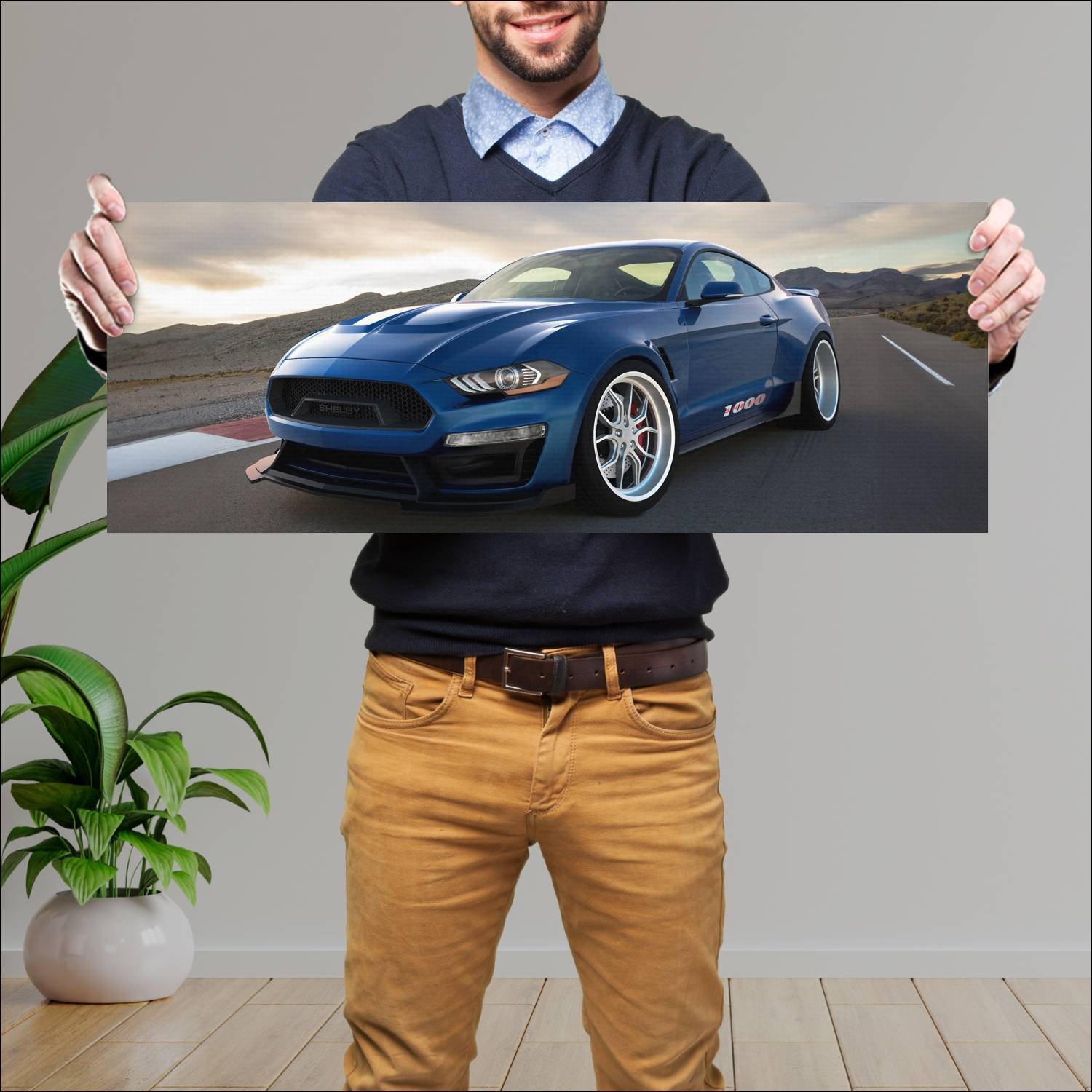 Cuadro grande 30x80cm 2018 shelby 1000 auto 278 Ford