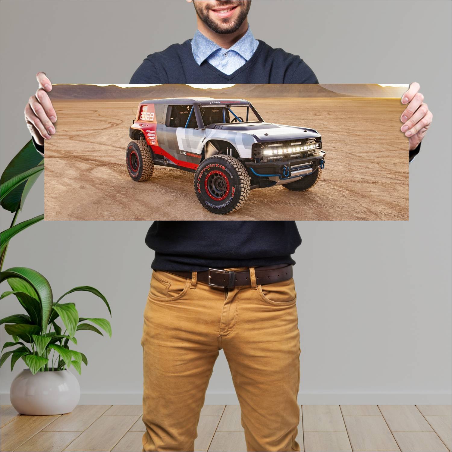 Cuadro grande 30x80cm 2019 ford bronco r race prot 282 Ford