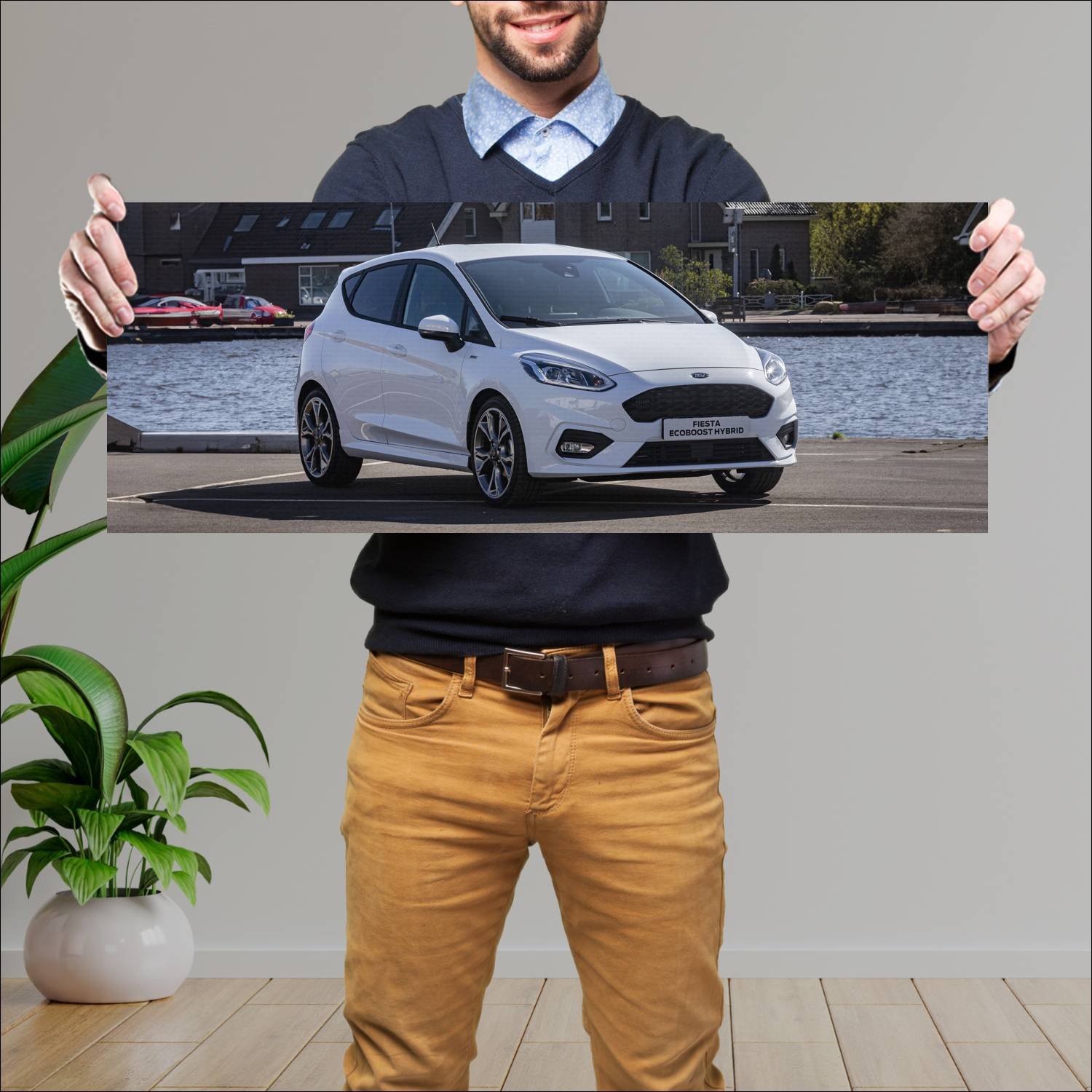 Cuadro grande 30x80cm 2019 ford fiesta hybrid st l 291 Ford