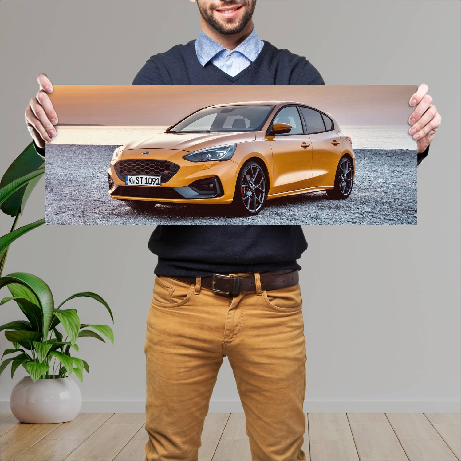 Cuadro grande 30x80cm 2019 ford focus st auto 294 Ford