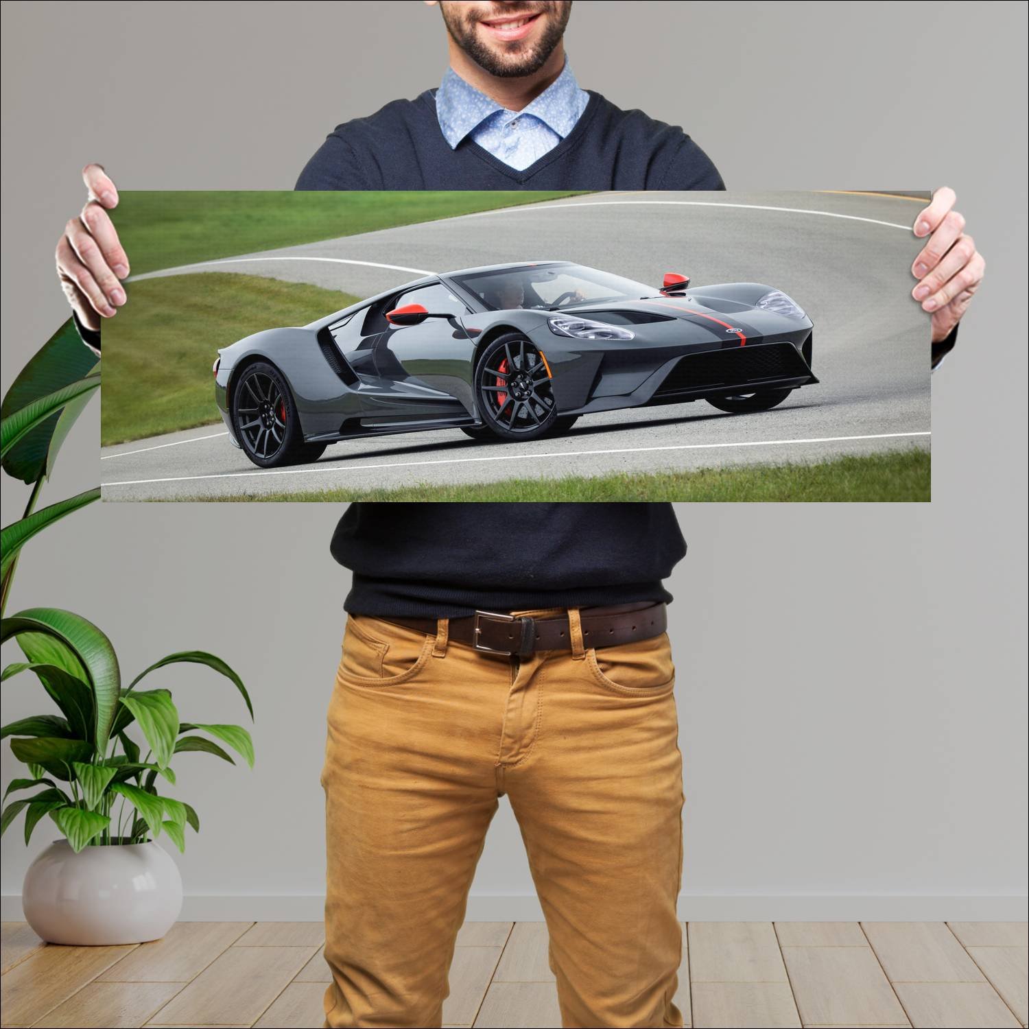 Cuadro grande 30x80cm 2019 ford gt carbon series 8 301 Ford