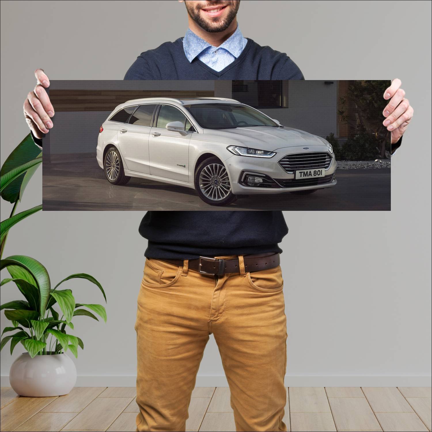 Cuadro grande 30x80cm 2019 ford mondeo turnier hyb 304 Ford