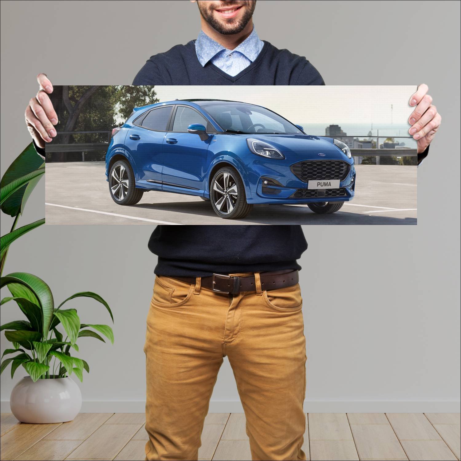Cuadro grande 30x80cm 2019 ford puma st line auto 313 Ford