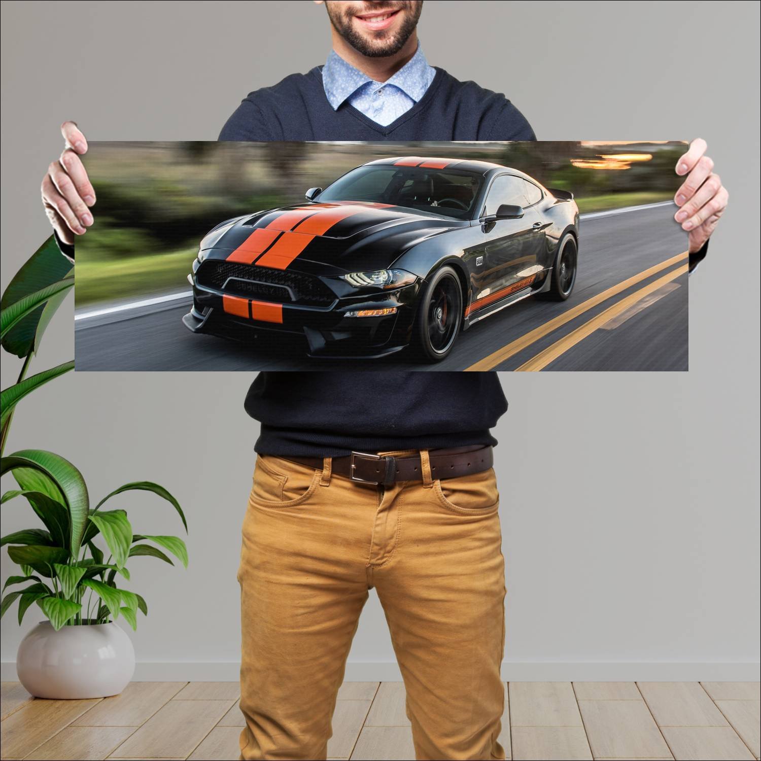 Cuadro grande 30x80cm 2019 shelby gt s auto 320 Ford