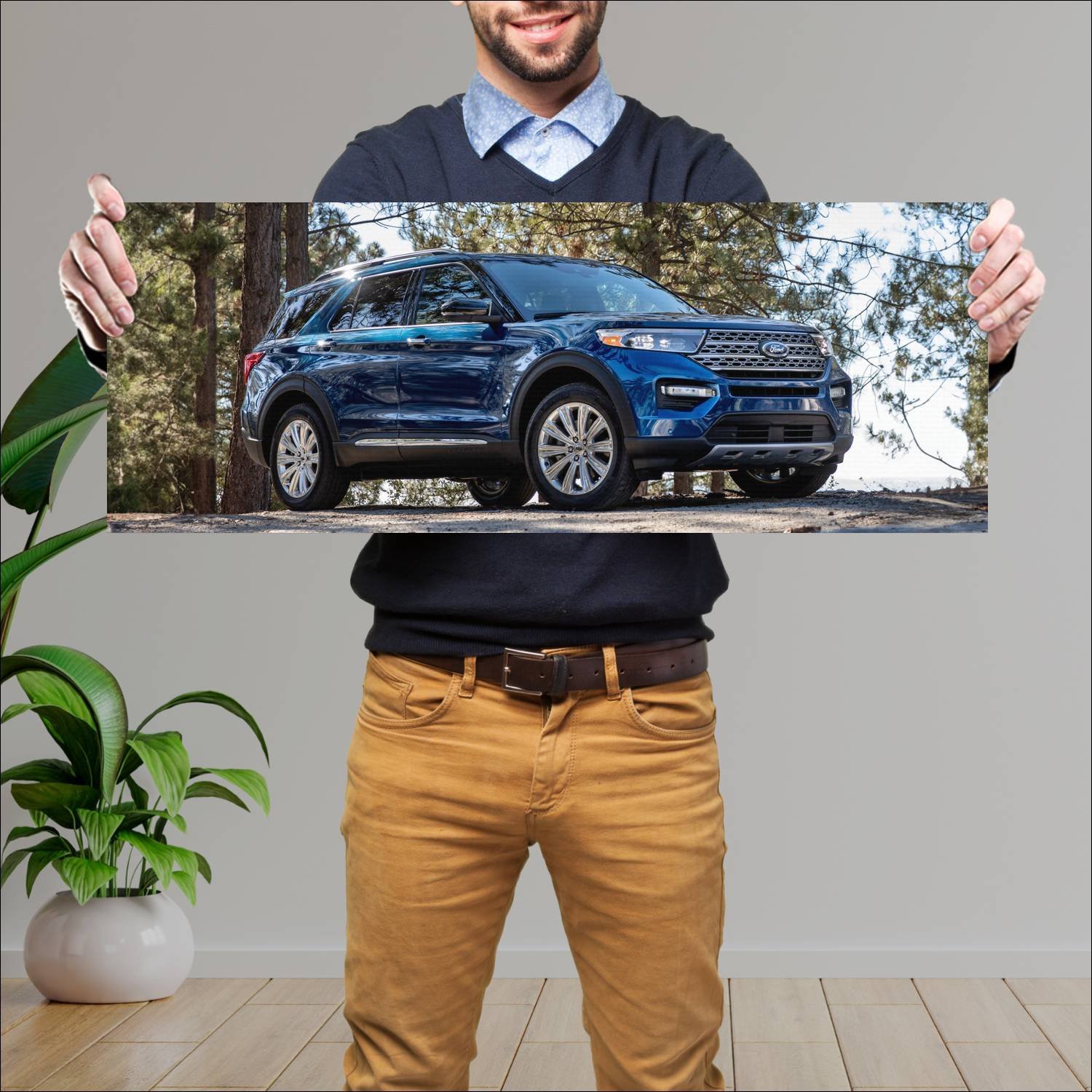 Cuadro grande 30x80cm 2020 ford explorer auto 324 Ford