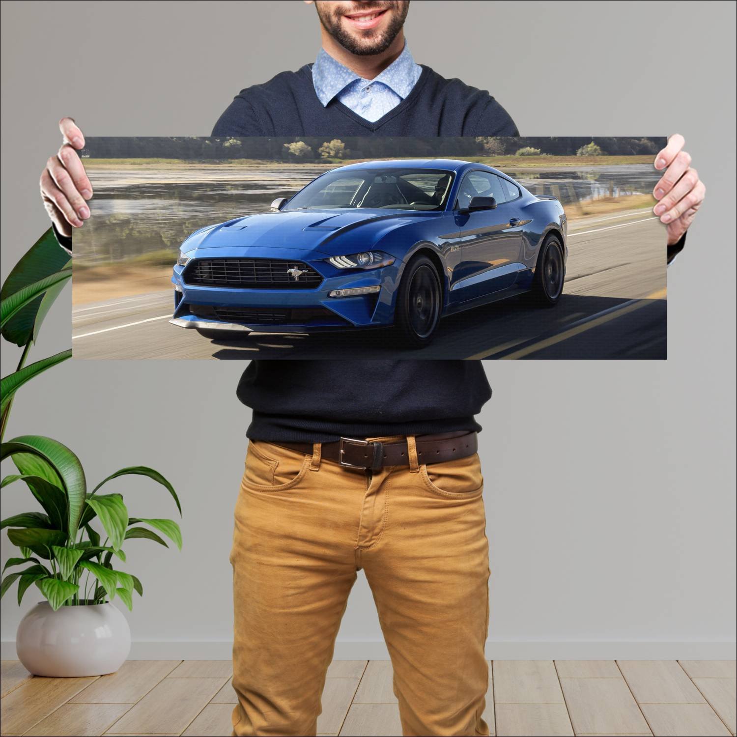 Cuadro grande 30x80cm 2020 ford mustang high perfo 334 Ford