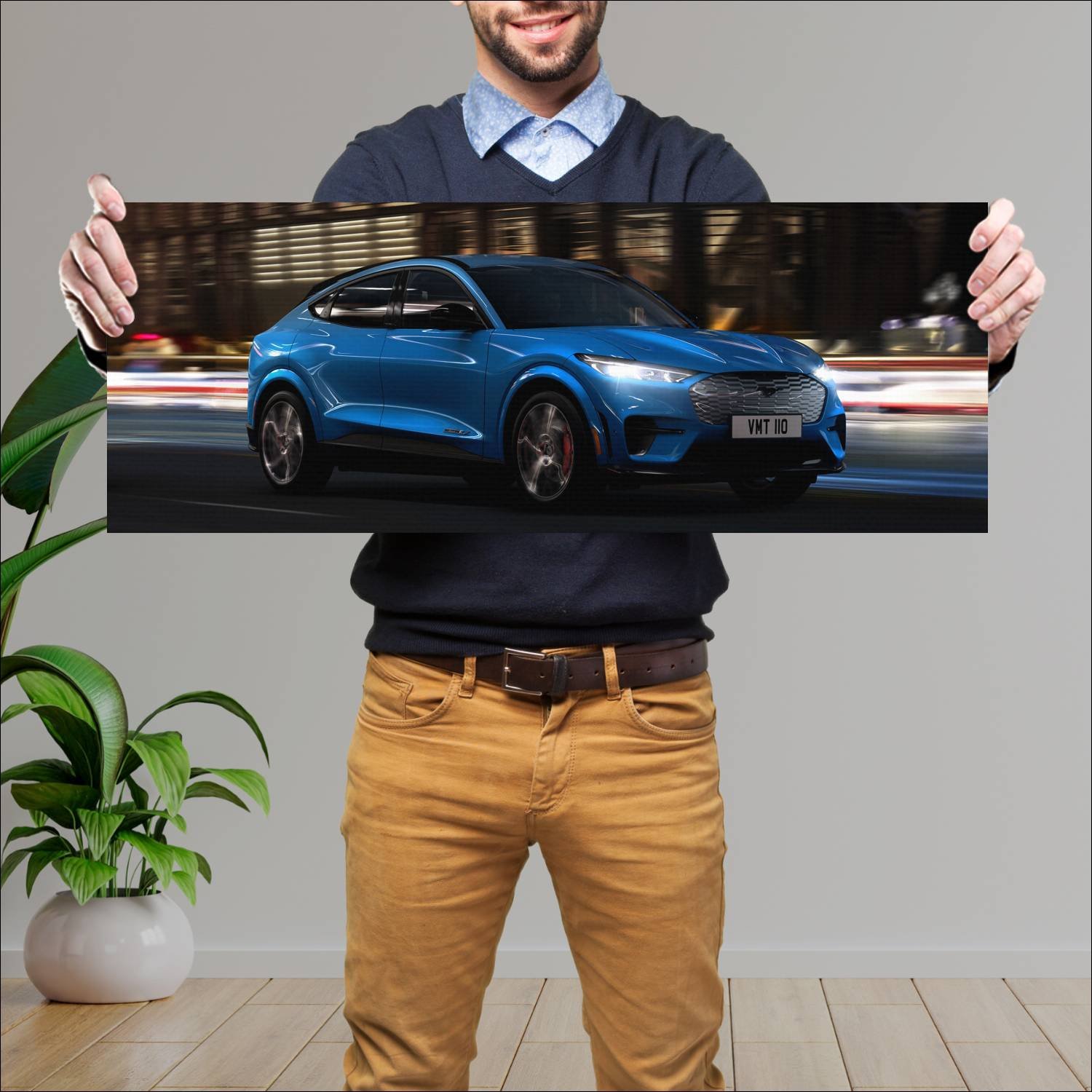Cuadro grande 30x80cm 2020 ford mustang mach e gt 337 Ford