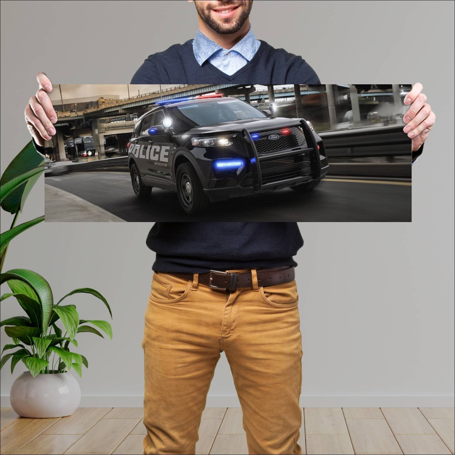 Cuadro grande 30x80cm 2020 ford police interceptor 338 Ford