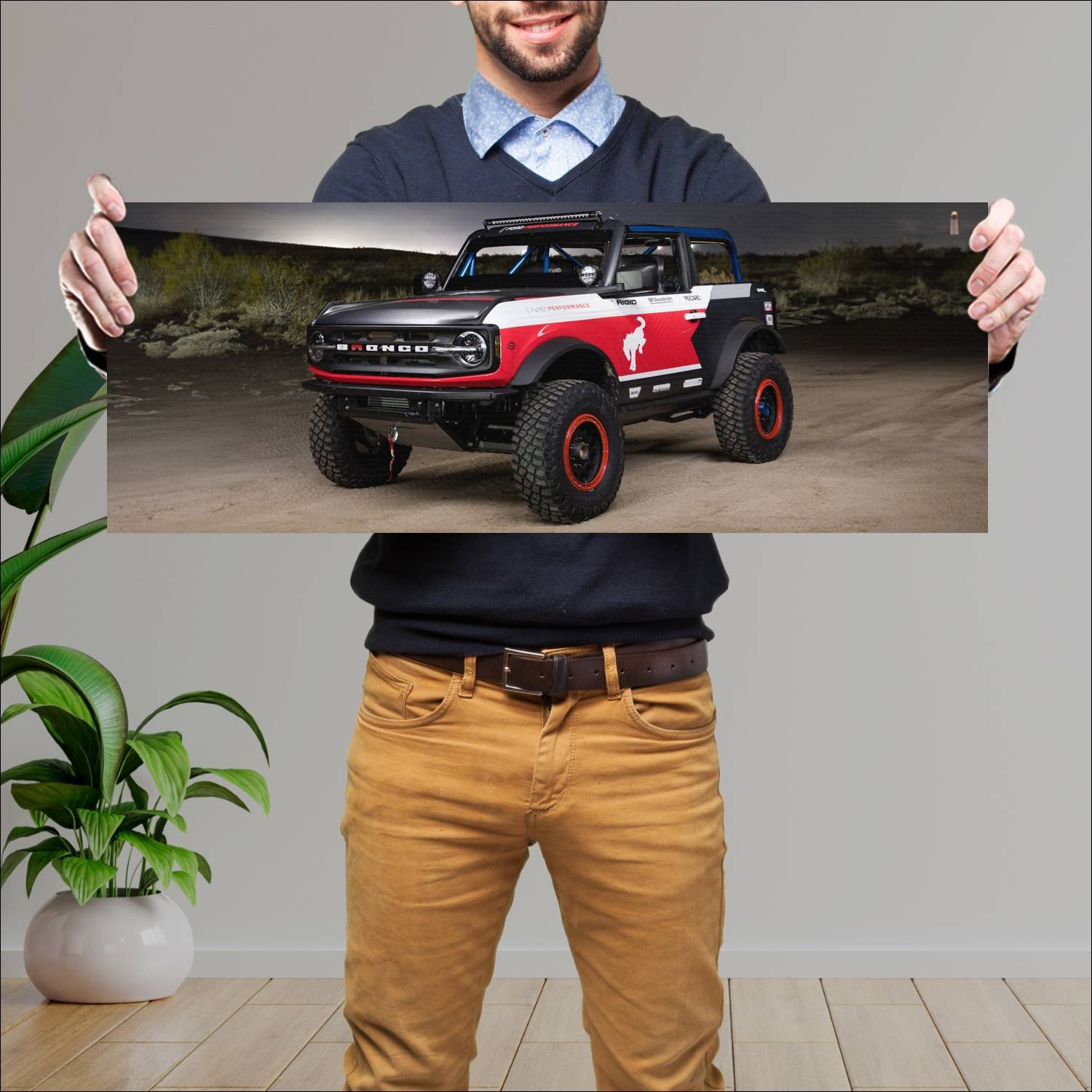 Cuadro grande 30x80cm 2021 ford bronco 4600 race t 343 Ford