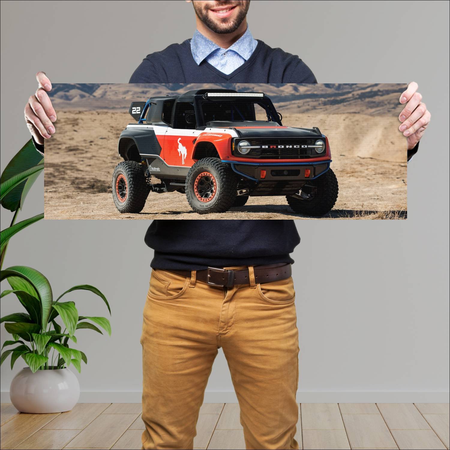 Cuadro grande 30x80cm 2021 ford bronco dr race pro 344 Ford