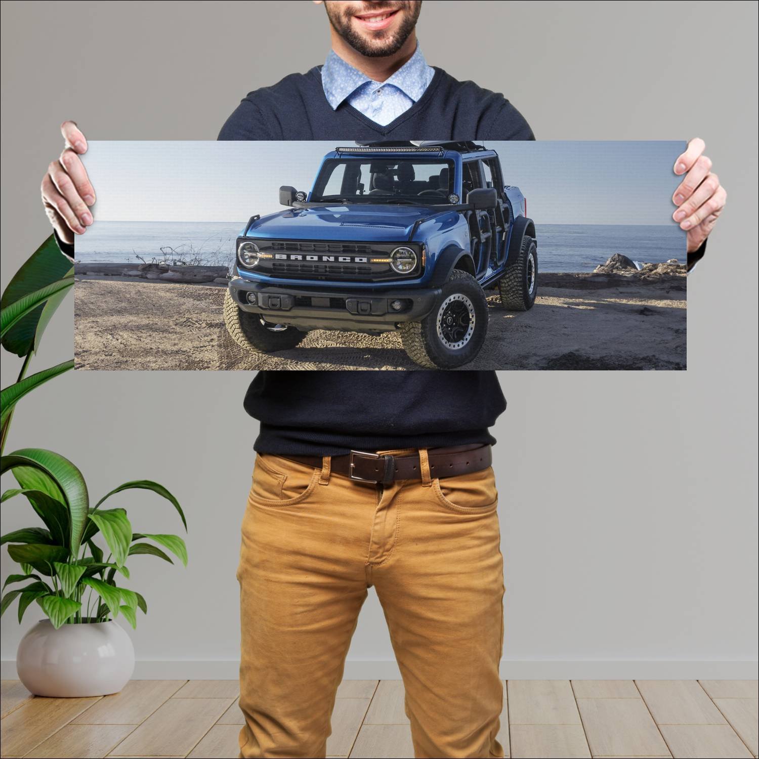 Cuadro grande 30x80cm 2021 ford bronco riptide con 346 Ford