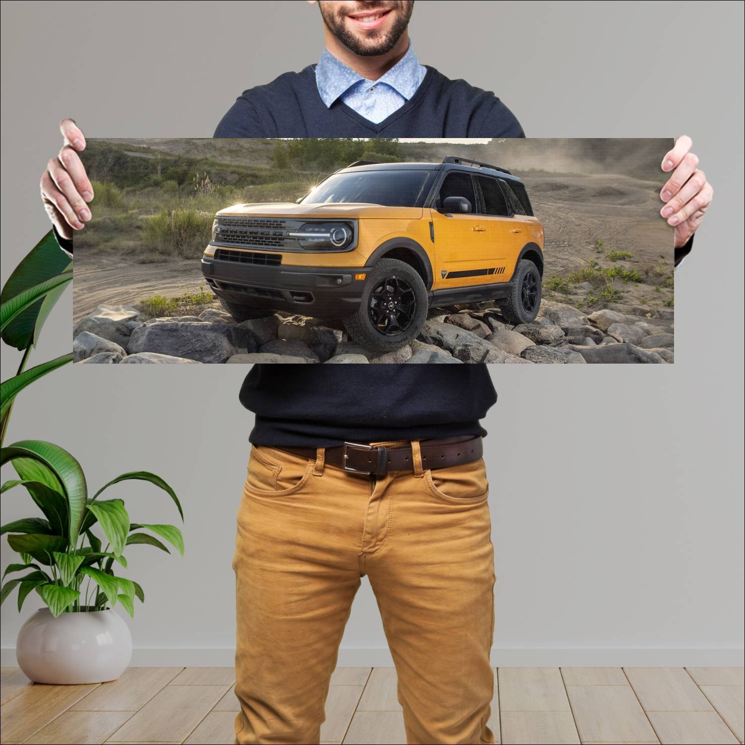 Cuadro grande 30x80cm 2021 ford bronco sport first 347 Ford