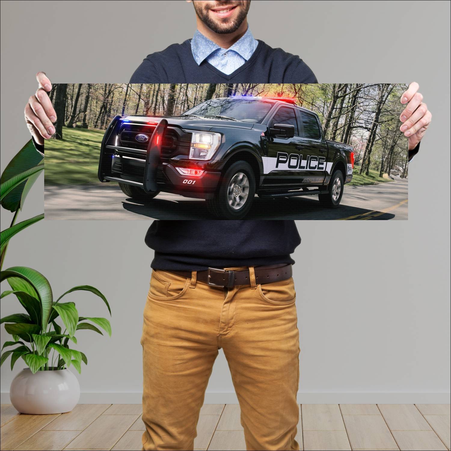 Cuadro grande 30x80cm 2021 ford f 150 police respo 356 Ford
