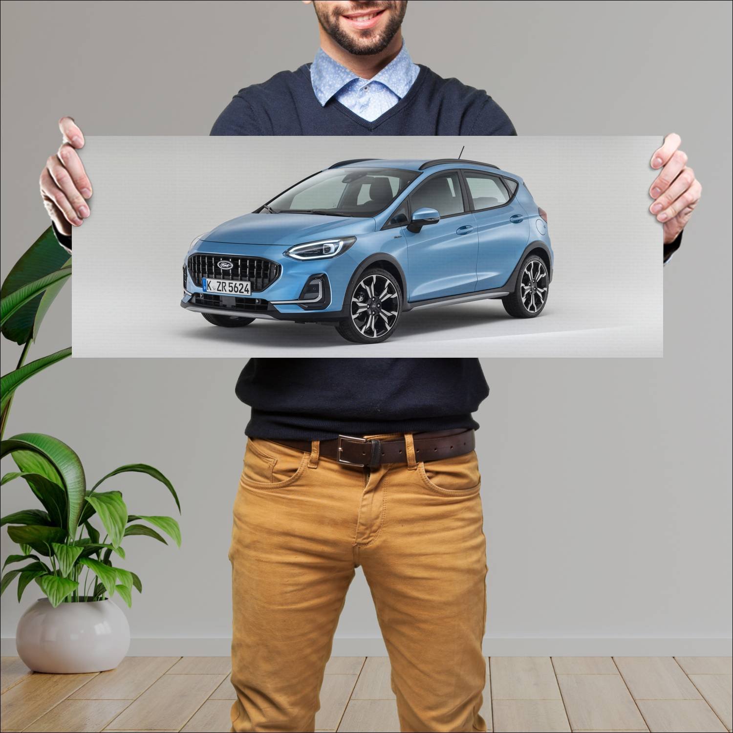 Cuadro grande 30x80cm 2021 ford fiesta active 5 do 359 Ford