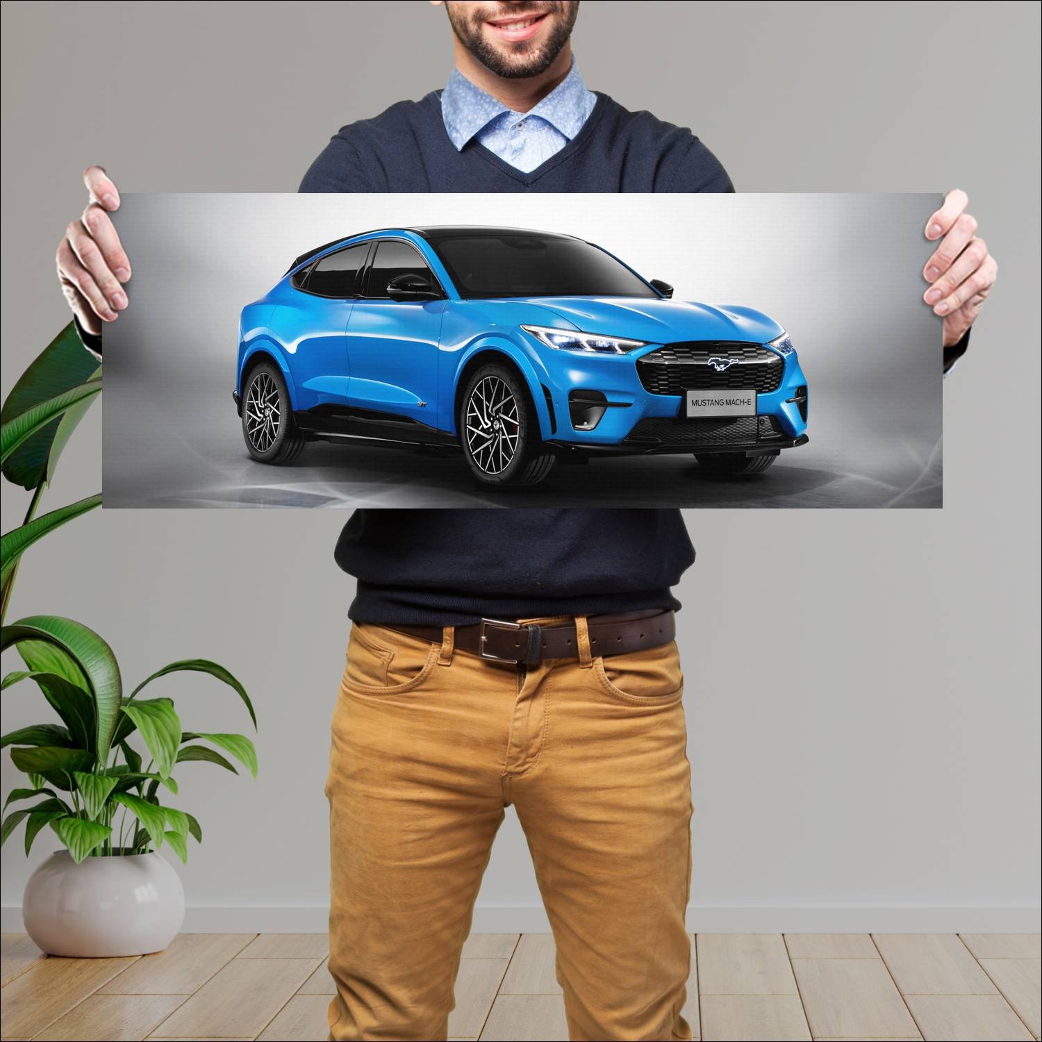 Cuadro grande 30x80cm 2021 ford mustang mach e gt 365 Ford