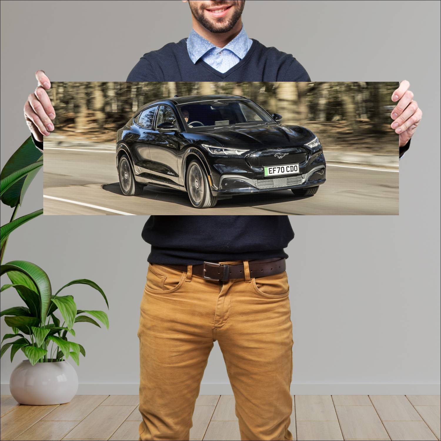 Cuadro grande 30x80cm 2021 ford mustang mach e uk 367 Ford