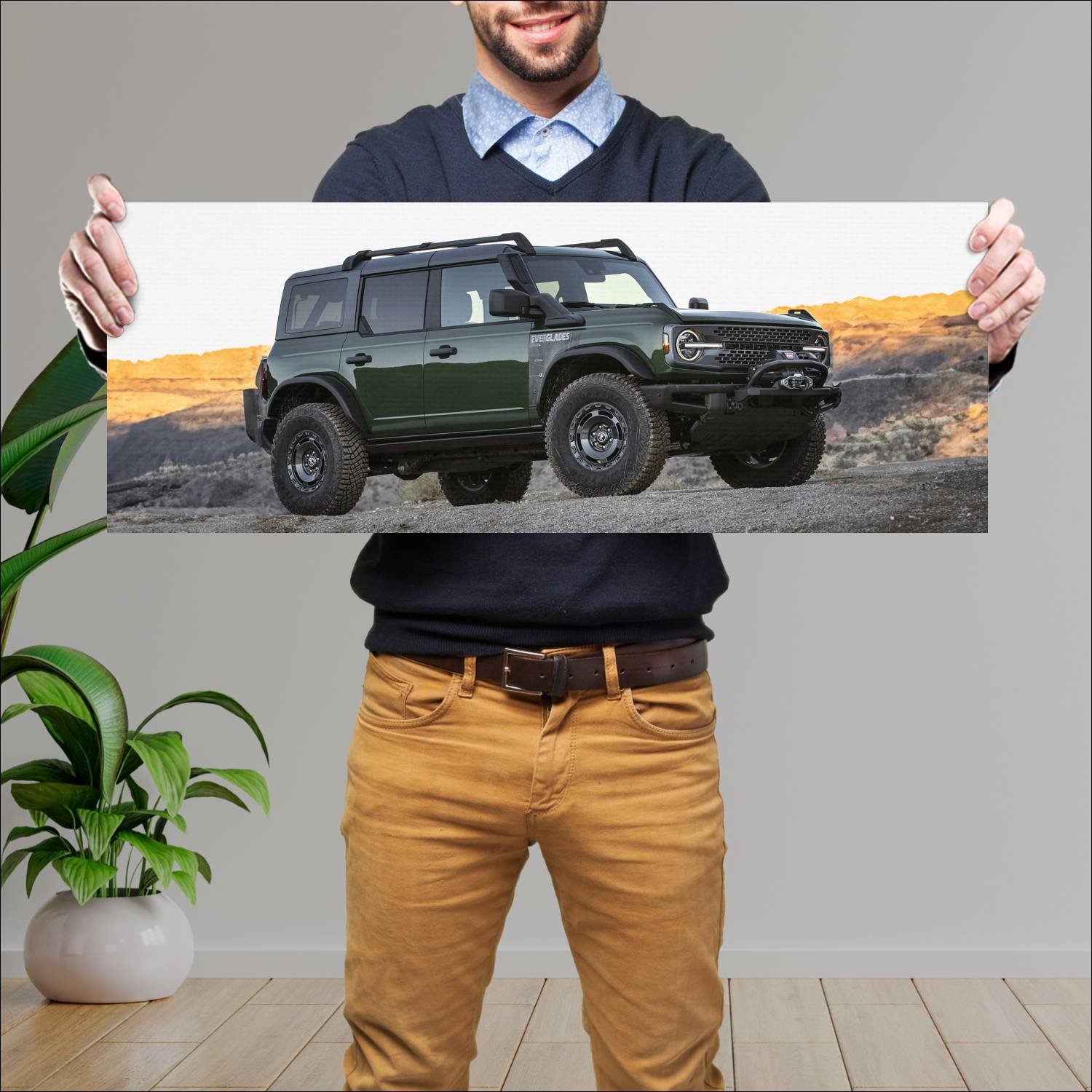 Cuadro grande 30x80cm 2022 ford bronco everglades 374 Ford