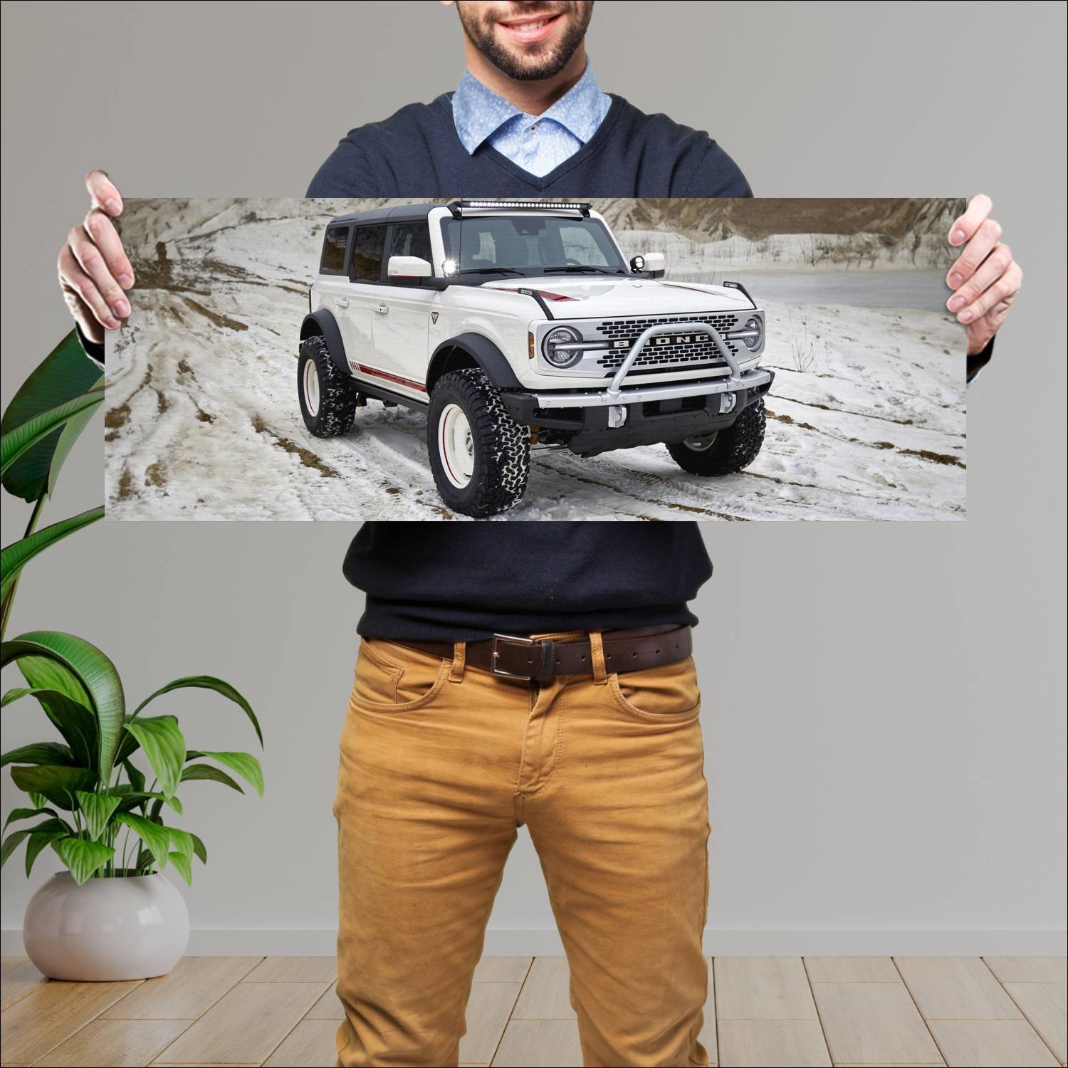 Cuadro grande 30x80cm 2022 ford bronco pope franci 376 Ford
