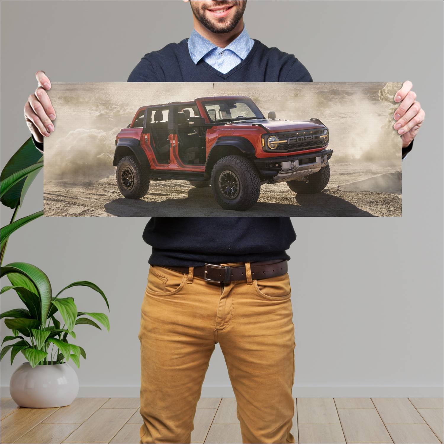 Cuadro grande 30x80cm 2022 ford bronco raptor 4 do 377 Ford