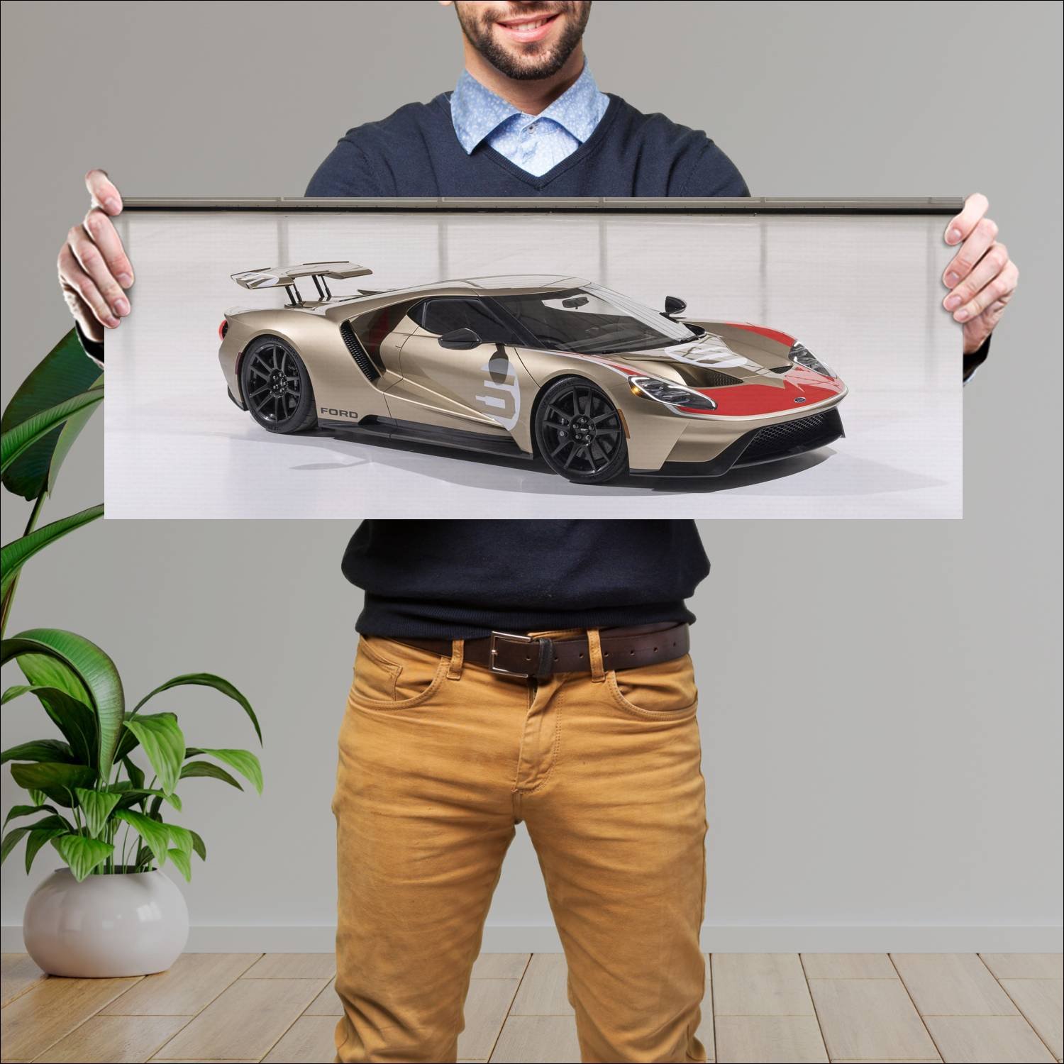 Cuadro grande 30x80cm 2022 ford gt holman moody he 393 Ford