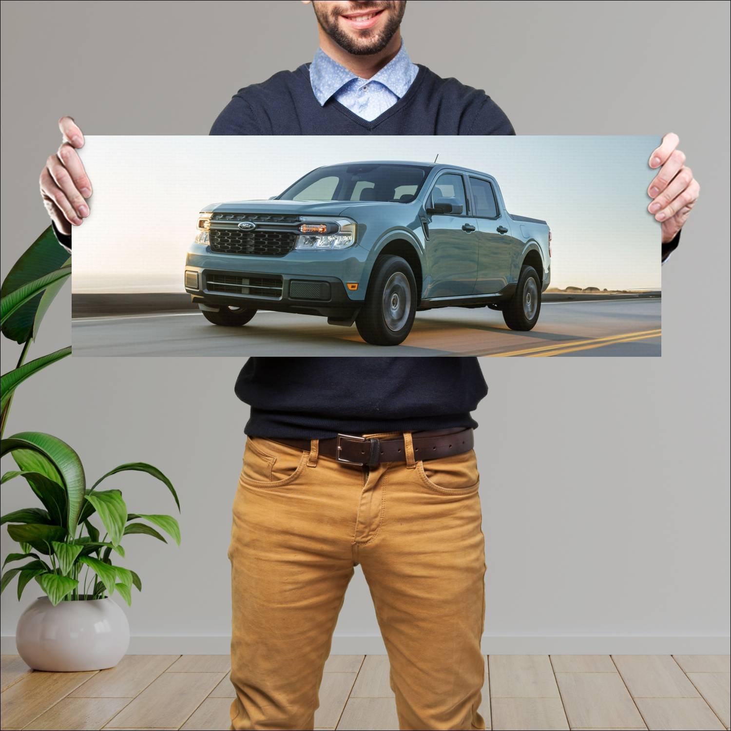 Cuadro grande 30x80cm 2022 ford maverick hybrid 10 394 Ford